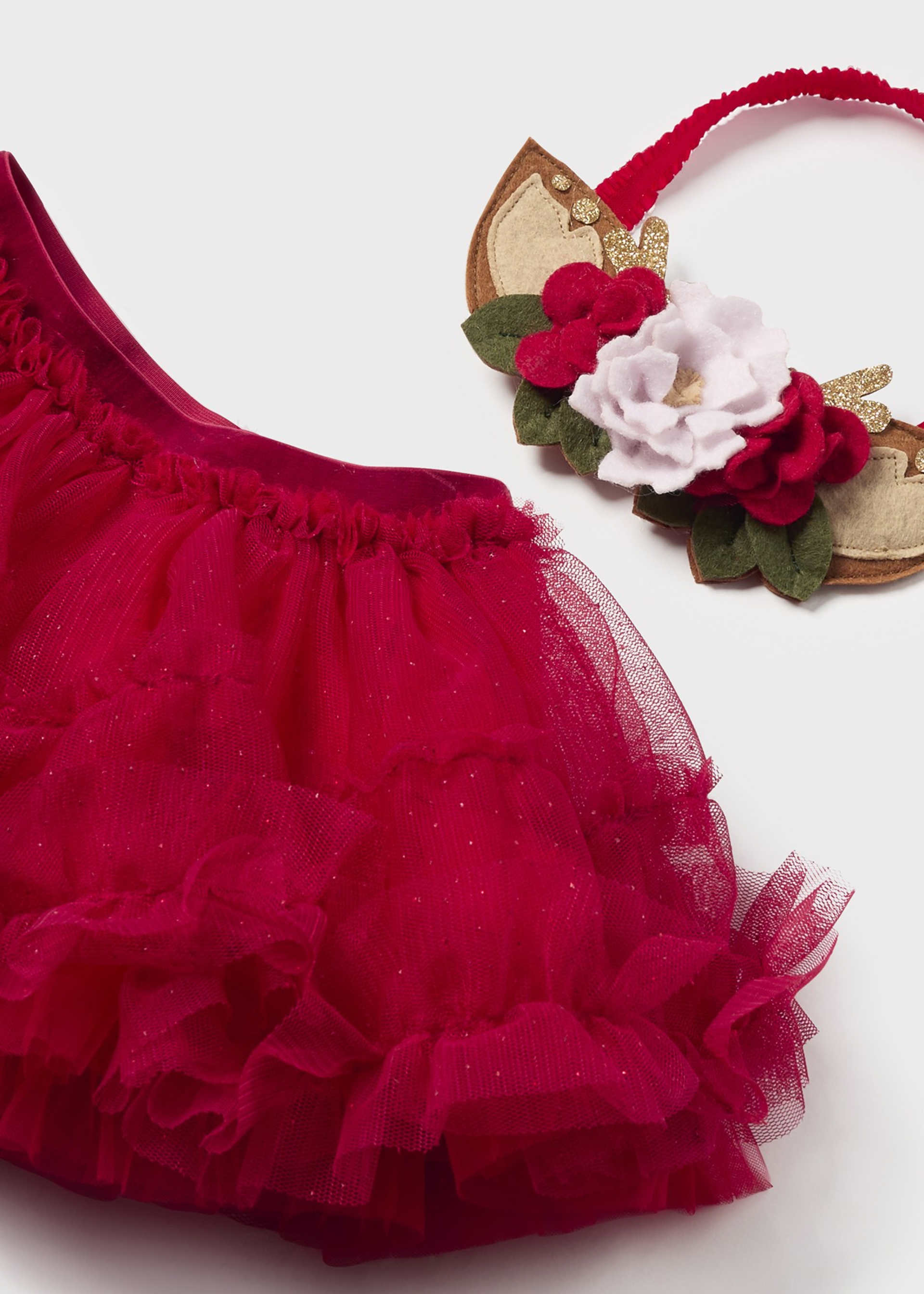 Gonna tulle con fascia orecchie neonata