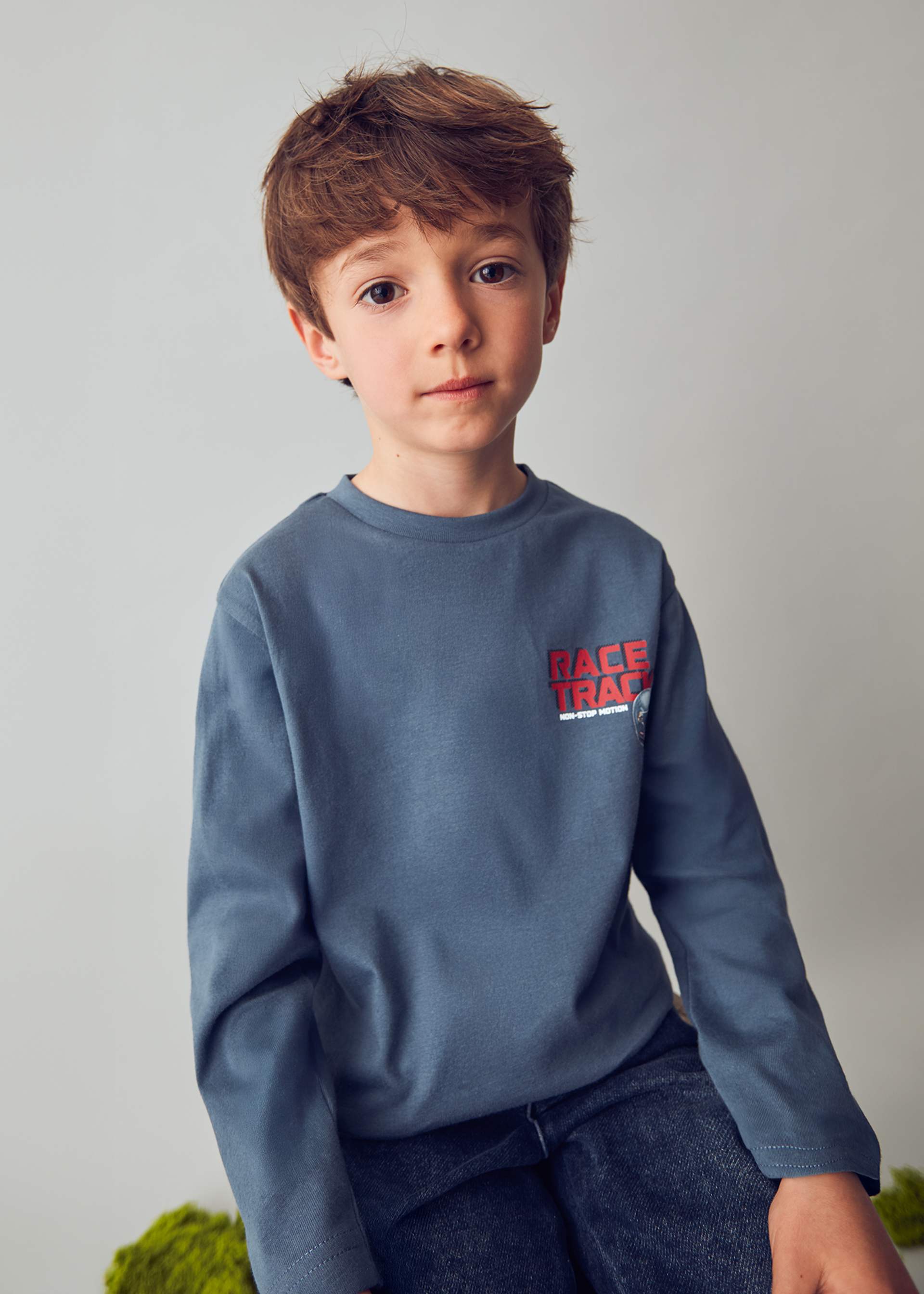 Boys helmet motif t-shirt