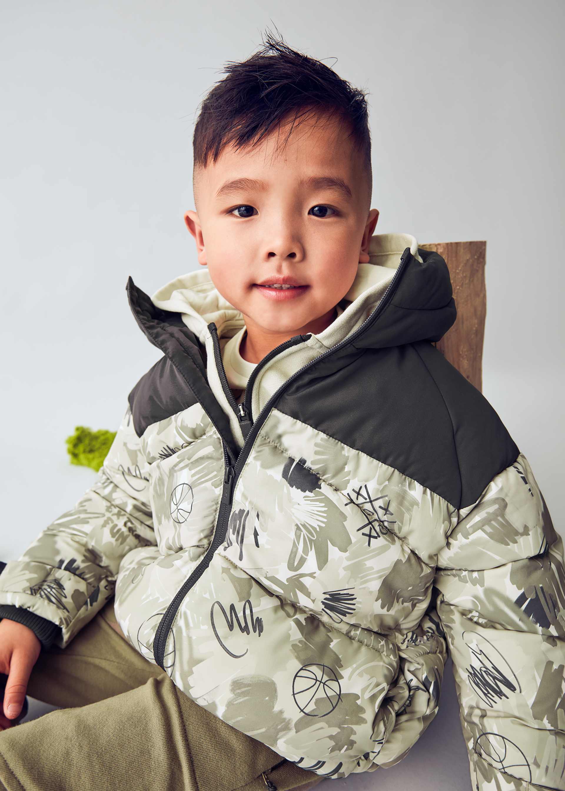 Chaquetón estampado niño
