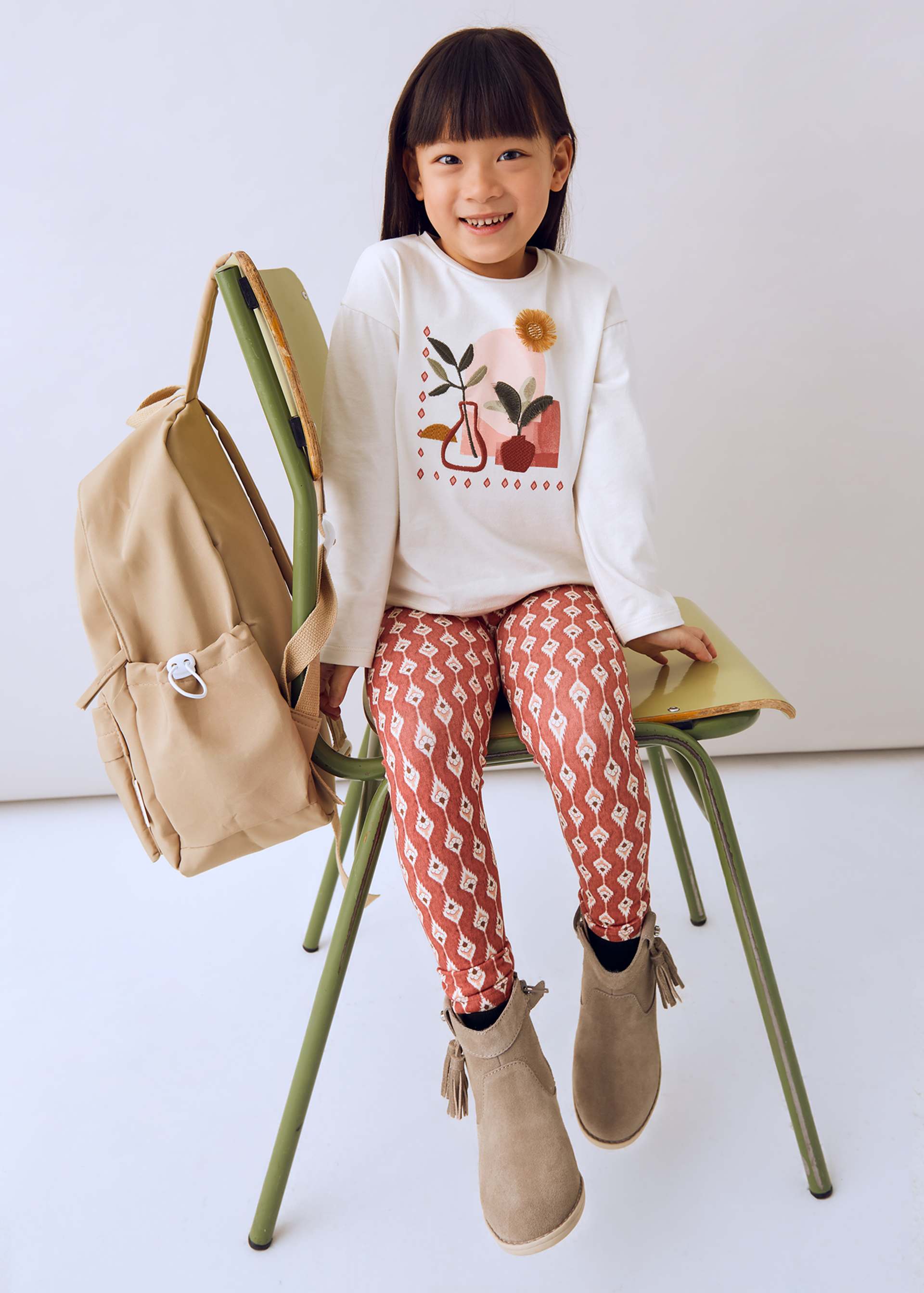 Set Leggings gemustert und Shirt Mädchen