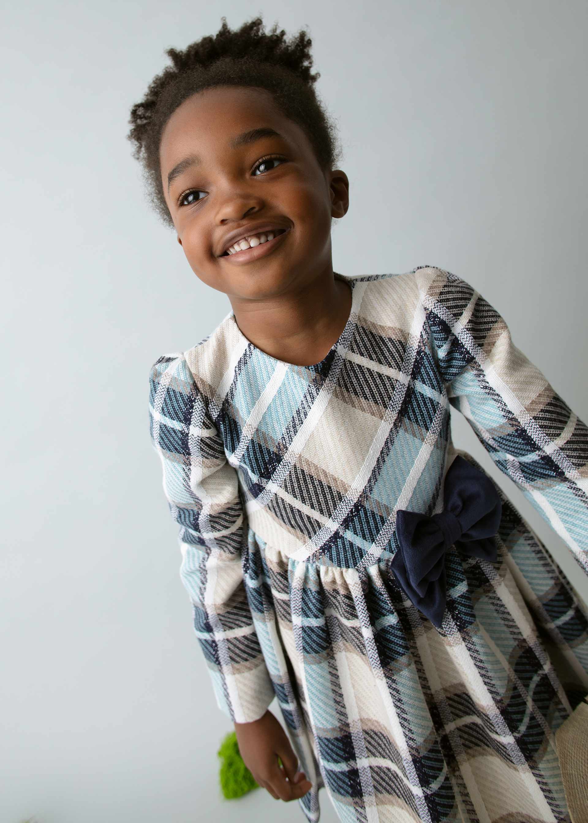 Robe à carreaux en velours fille