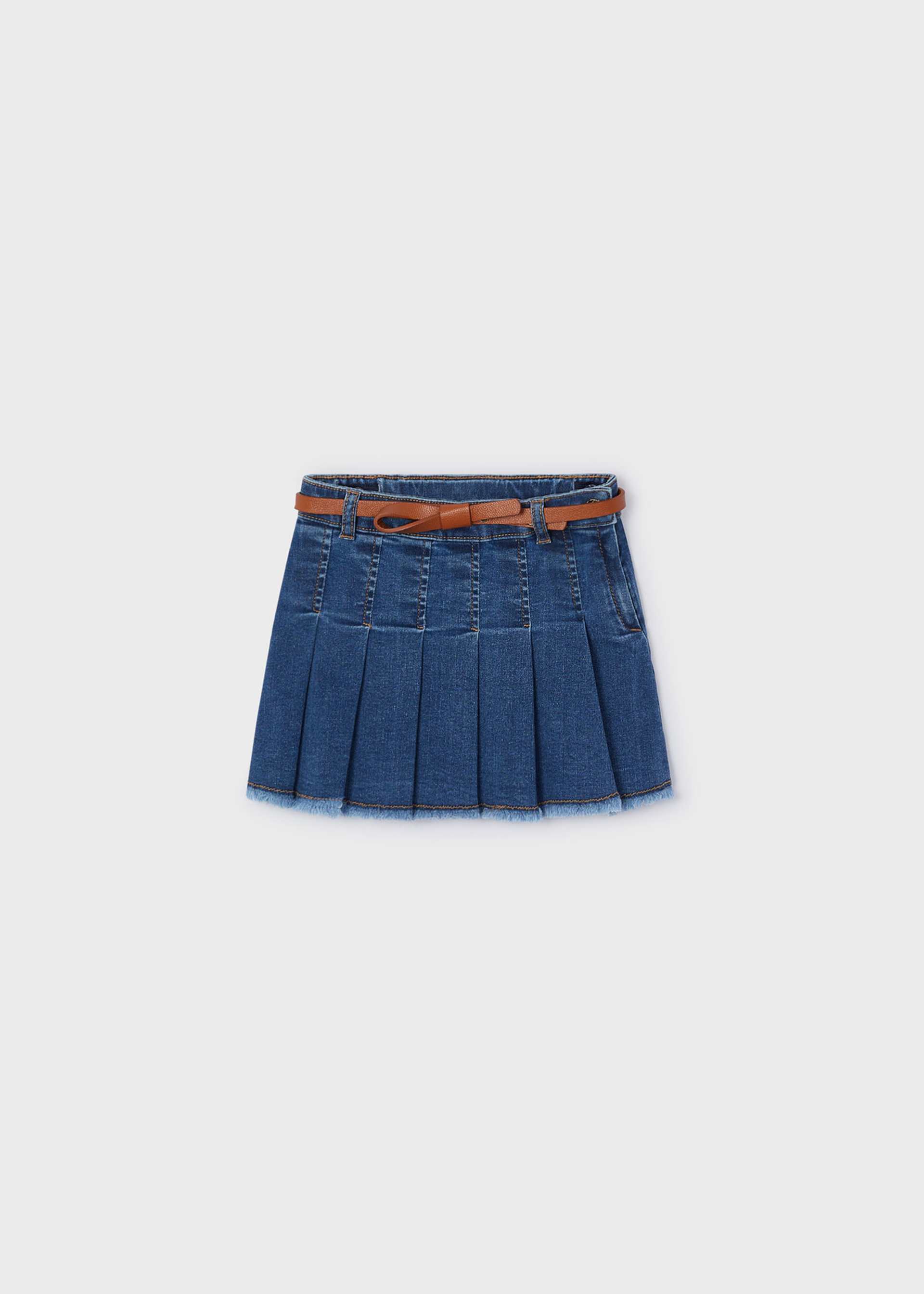 Girl Denim Skirt with Belt