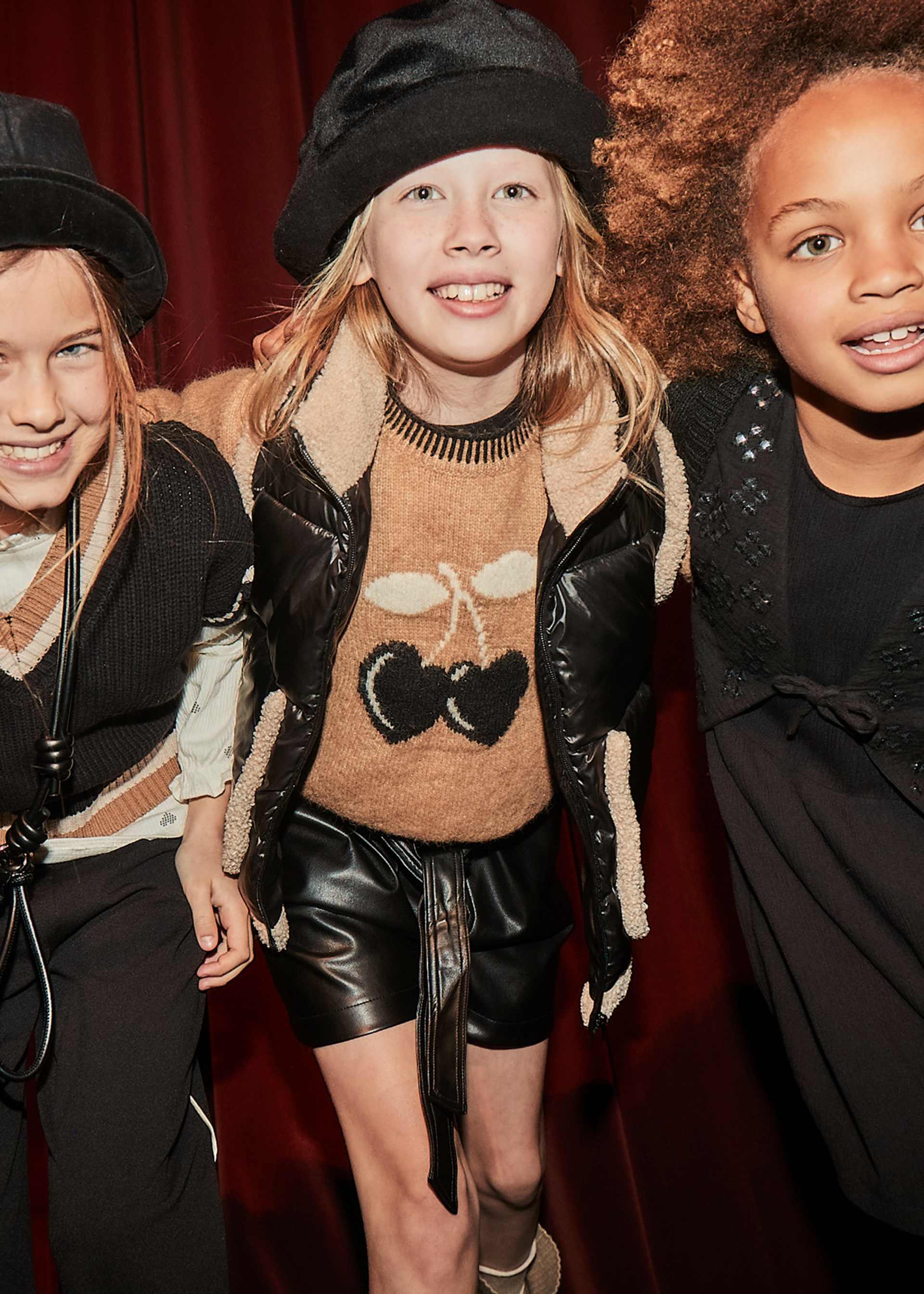 Girls leatherette shorts