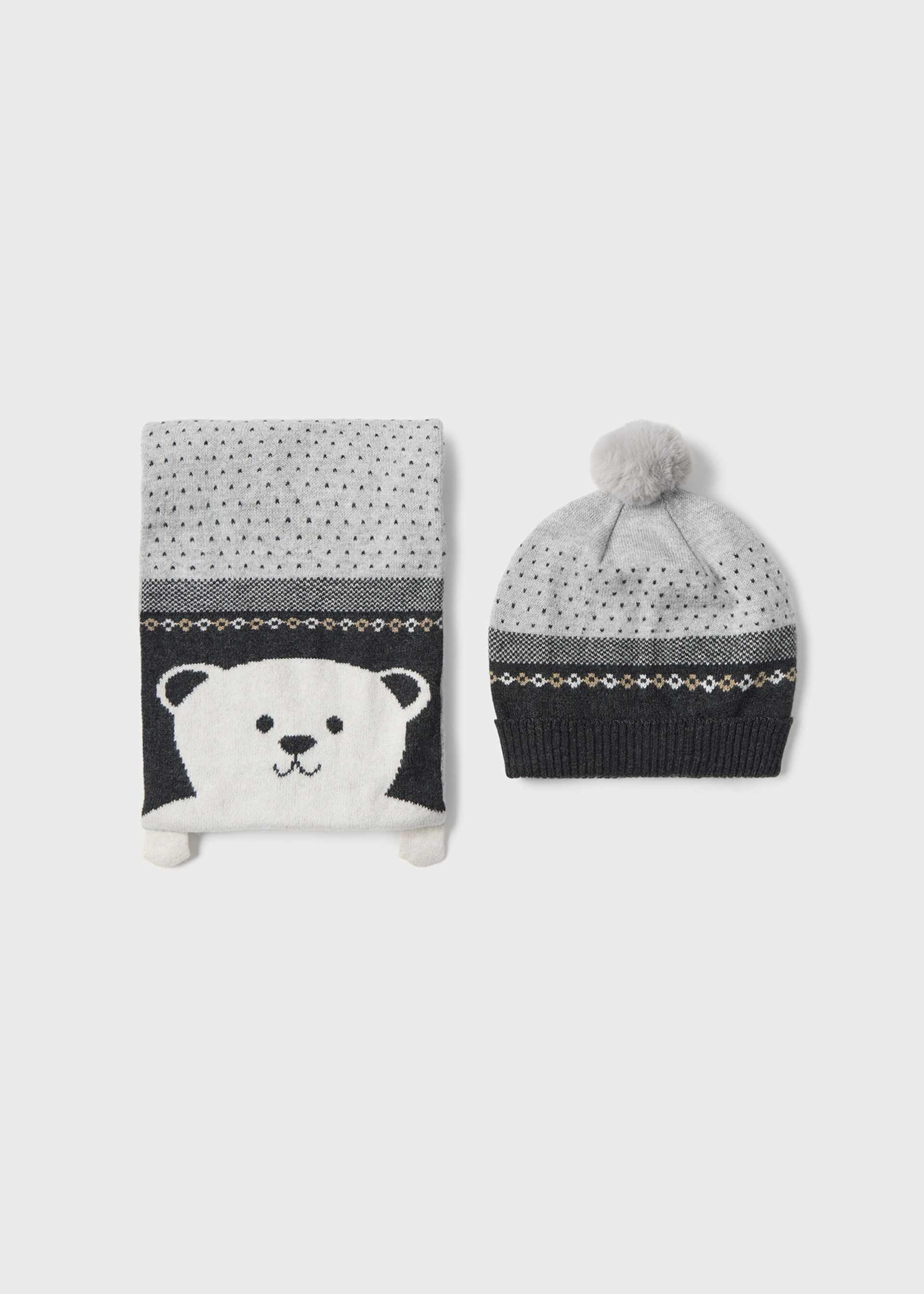 Set Mütze und Schal Bär Baby Set Mütze und Schal Bär Baby