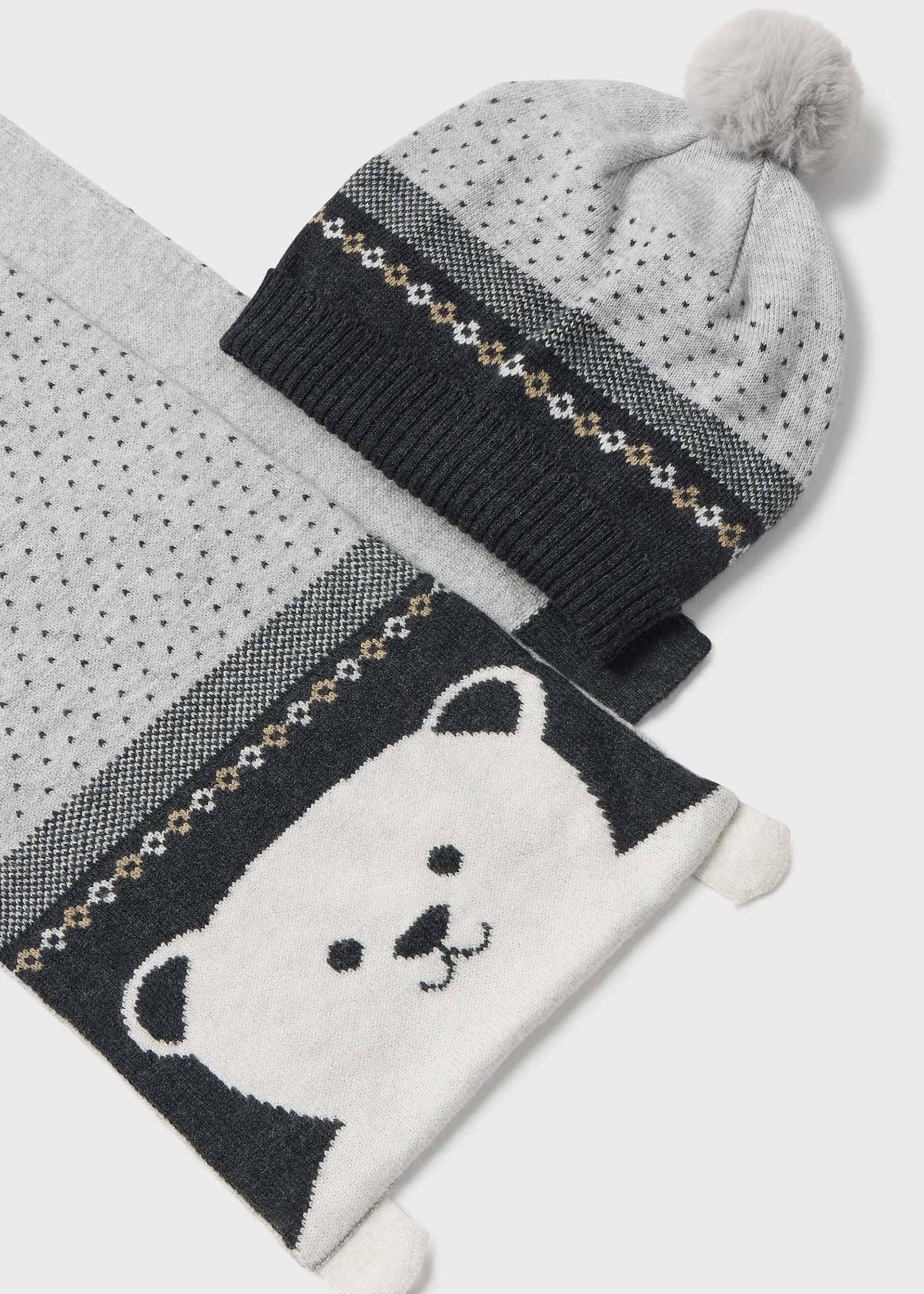 Conjunto gorro y bufanda oso bebé Conjunto gorro y bufanda oso bebé