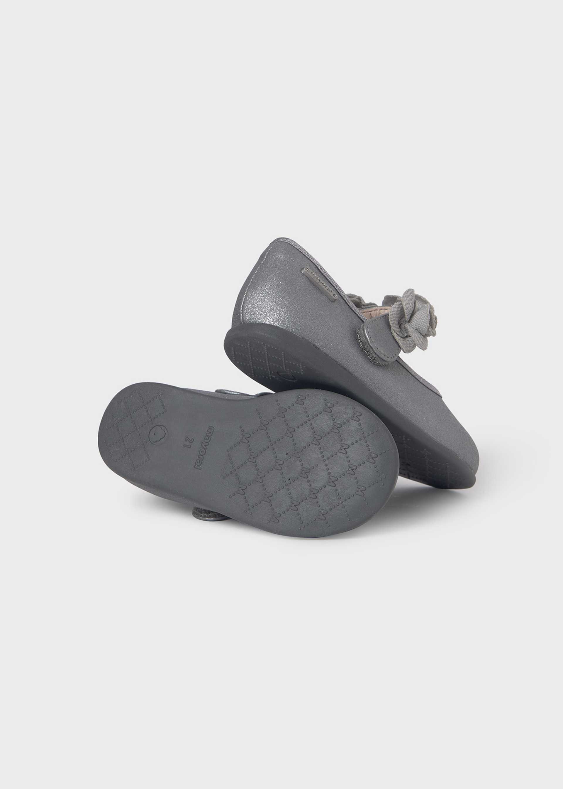 Ballerine metallizzate fiori neonata