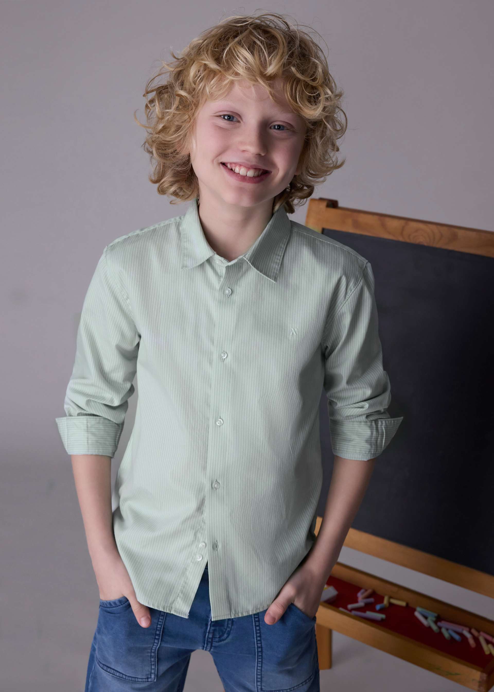 Hemd Basic Teenager Jungen