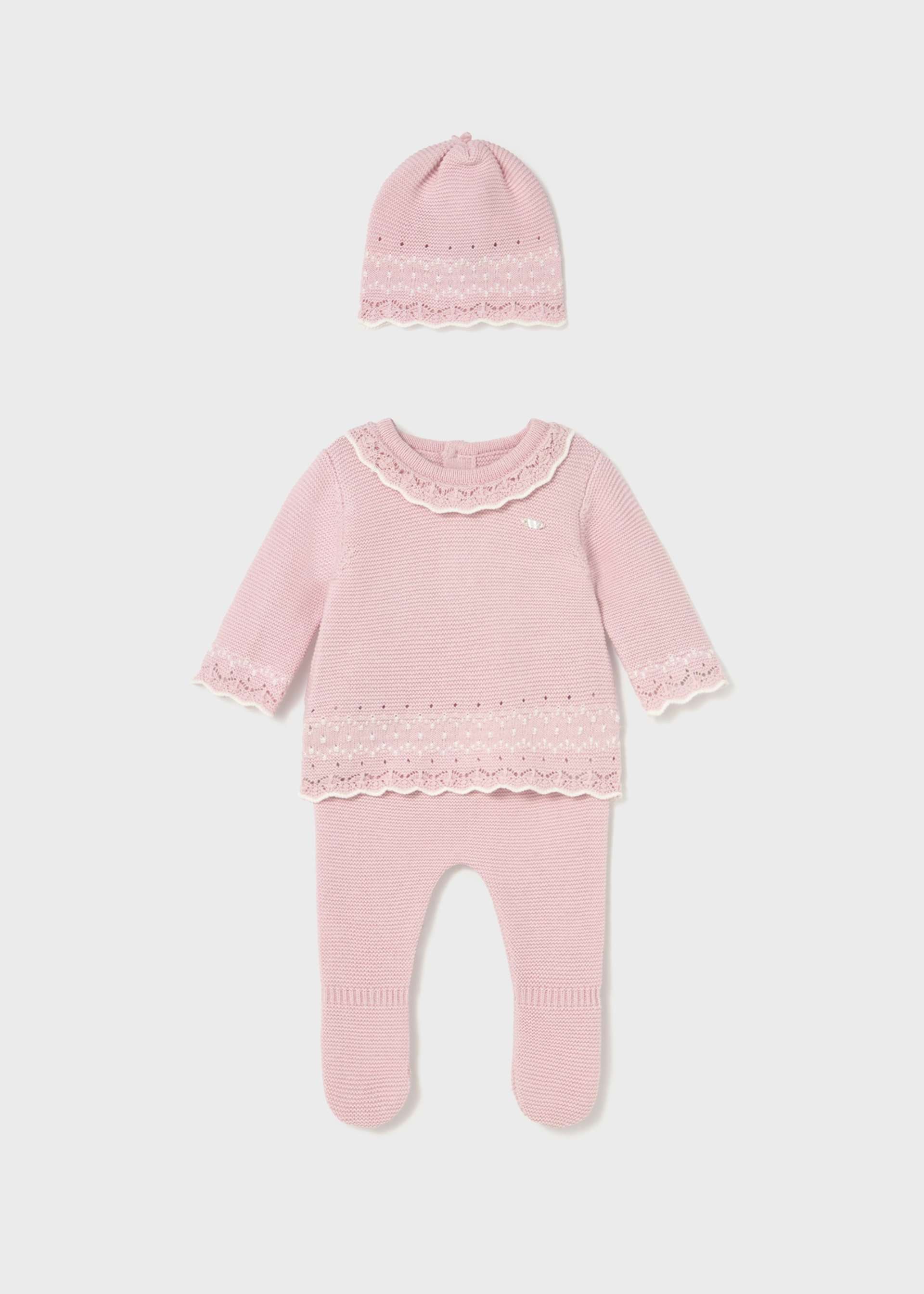 Newborn Girl 3-Piece Knit Set