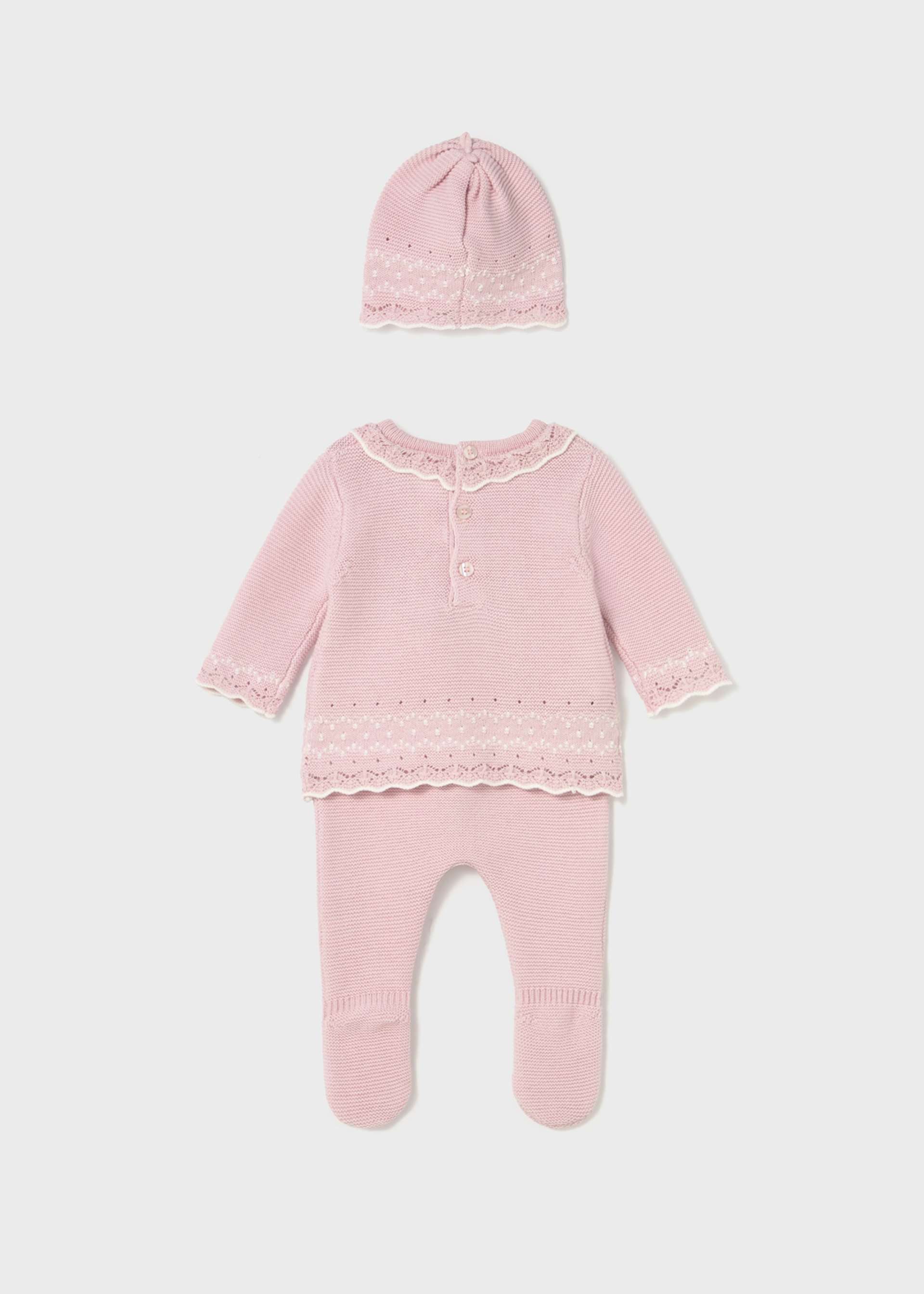 Completo 3 pezzi tricot neonata