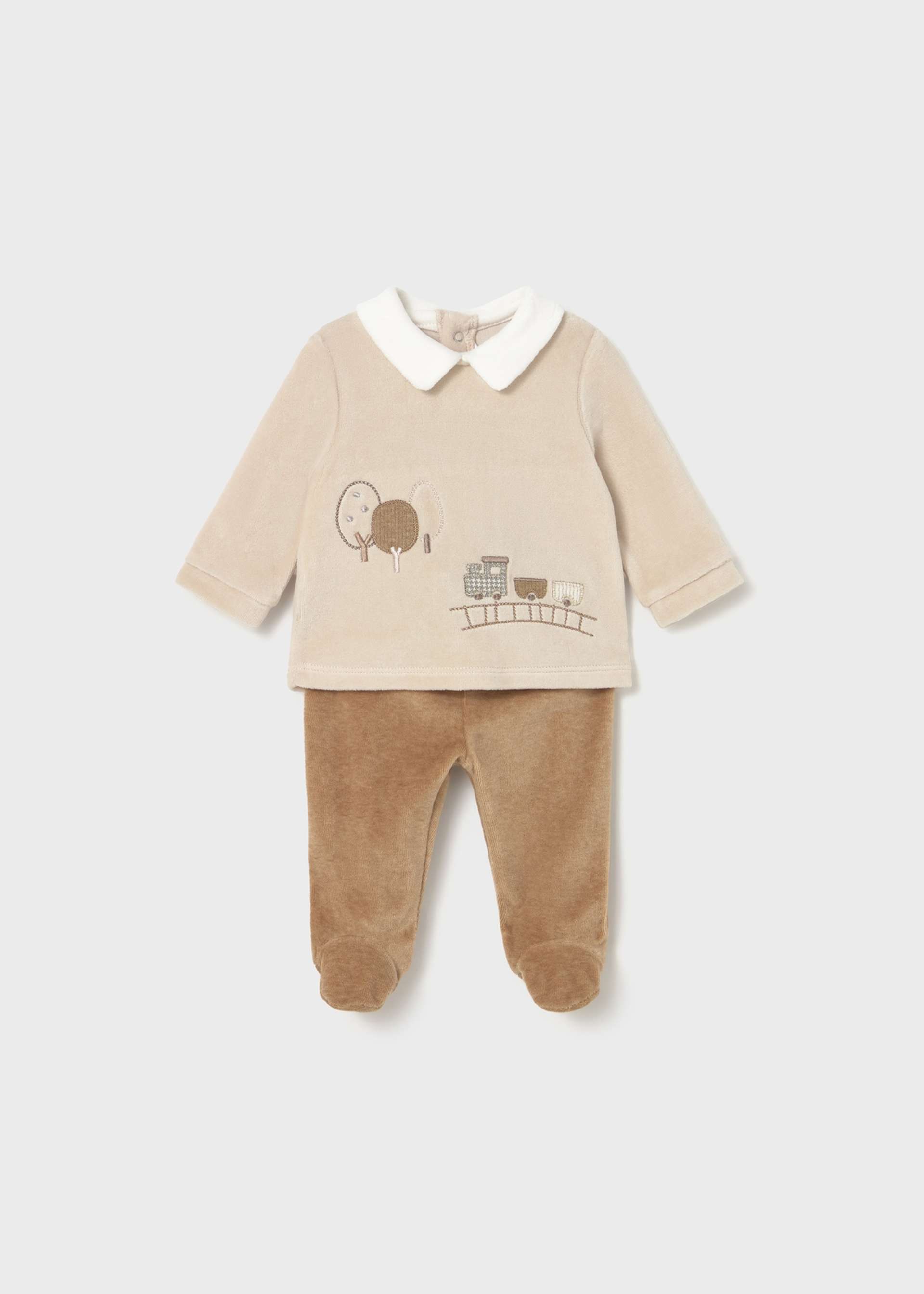 Newborn jumper and footed trouser set