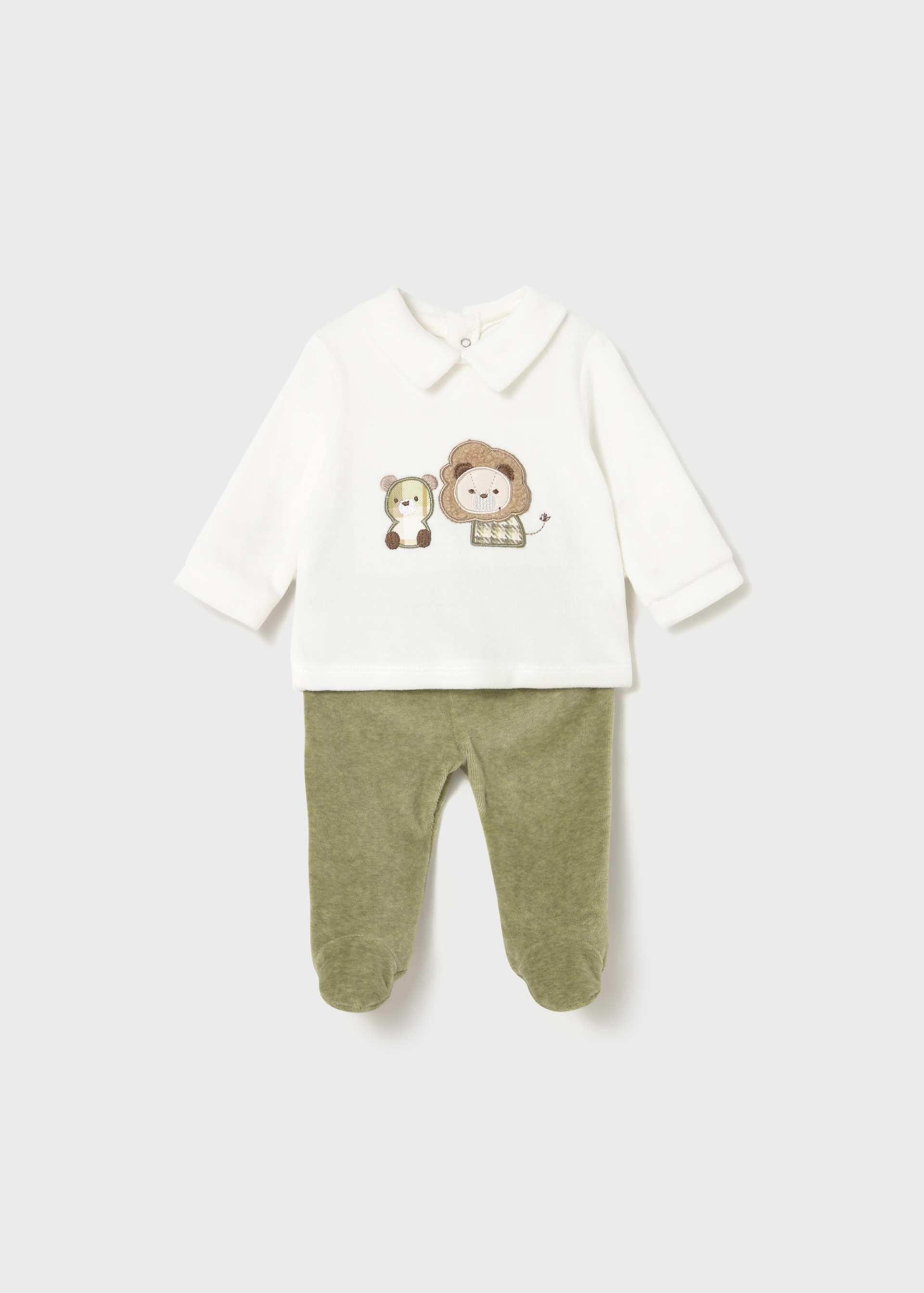 Newborn jumper and footed trouser set