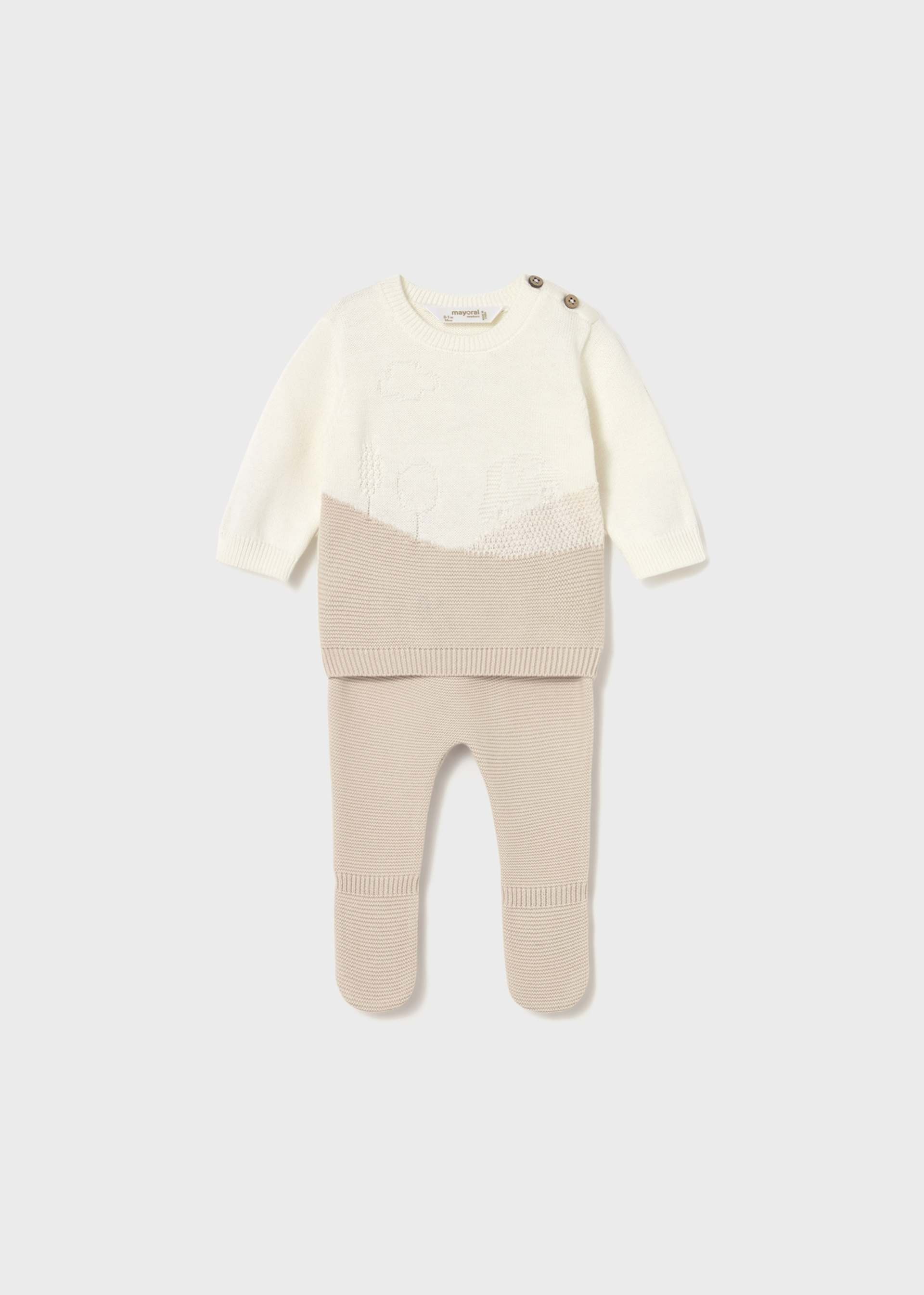 Set pantaloni cu pulover nou-nascut