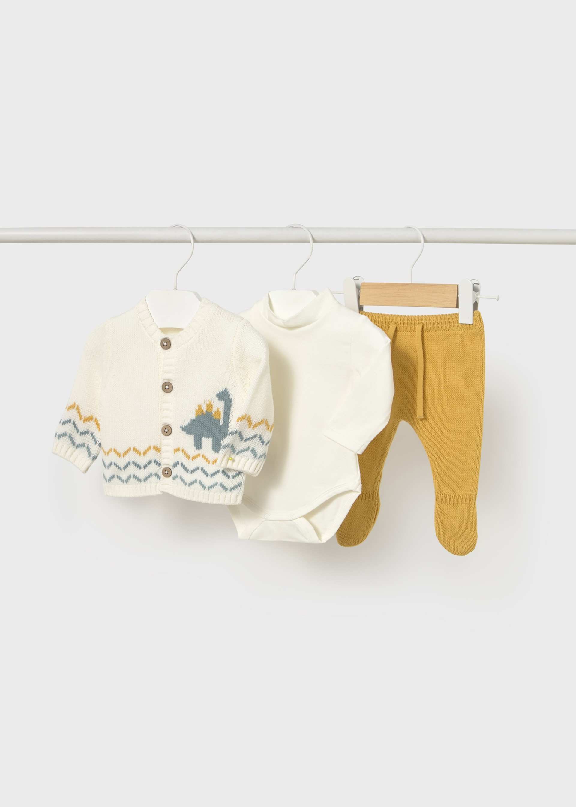 Newborn 3 piece footed trouser set