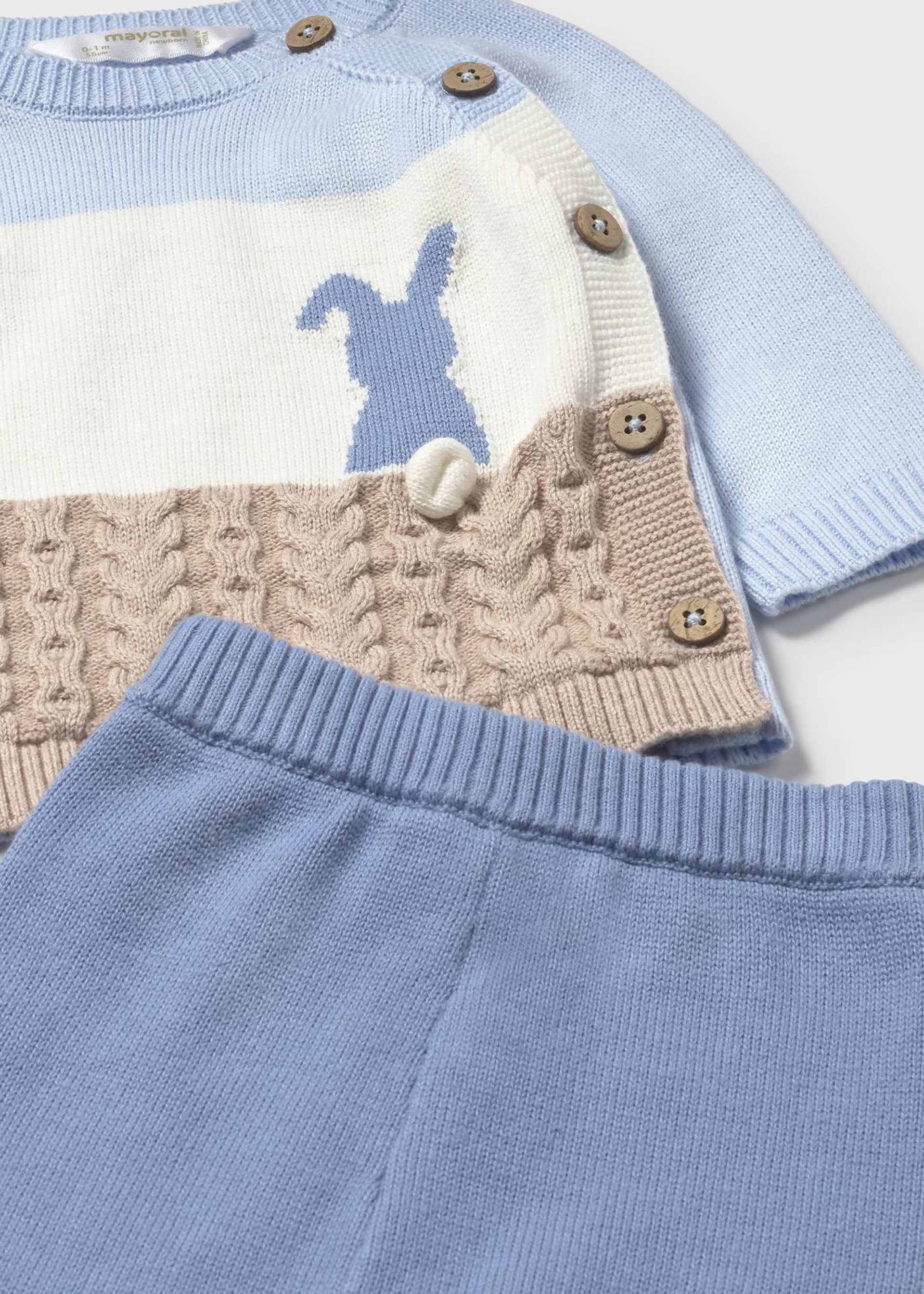 Newborn knitted jumper and trousers set