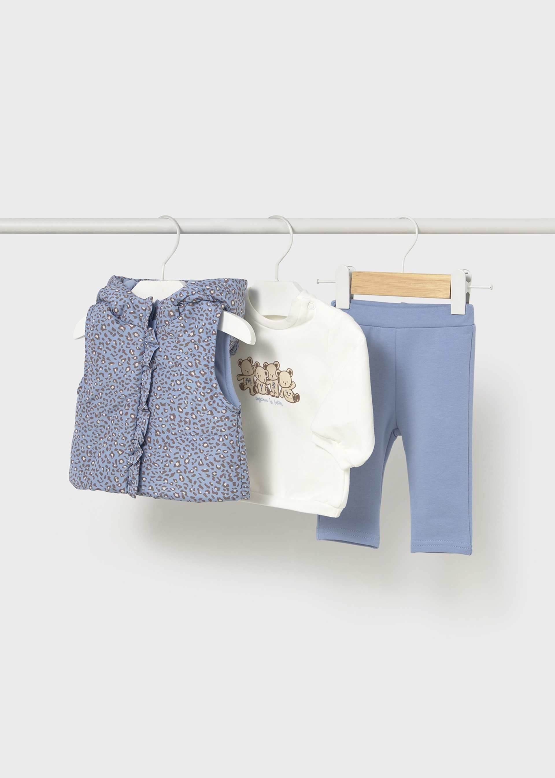 Newborn print tracksuit with gilet