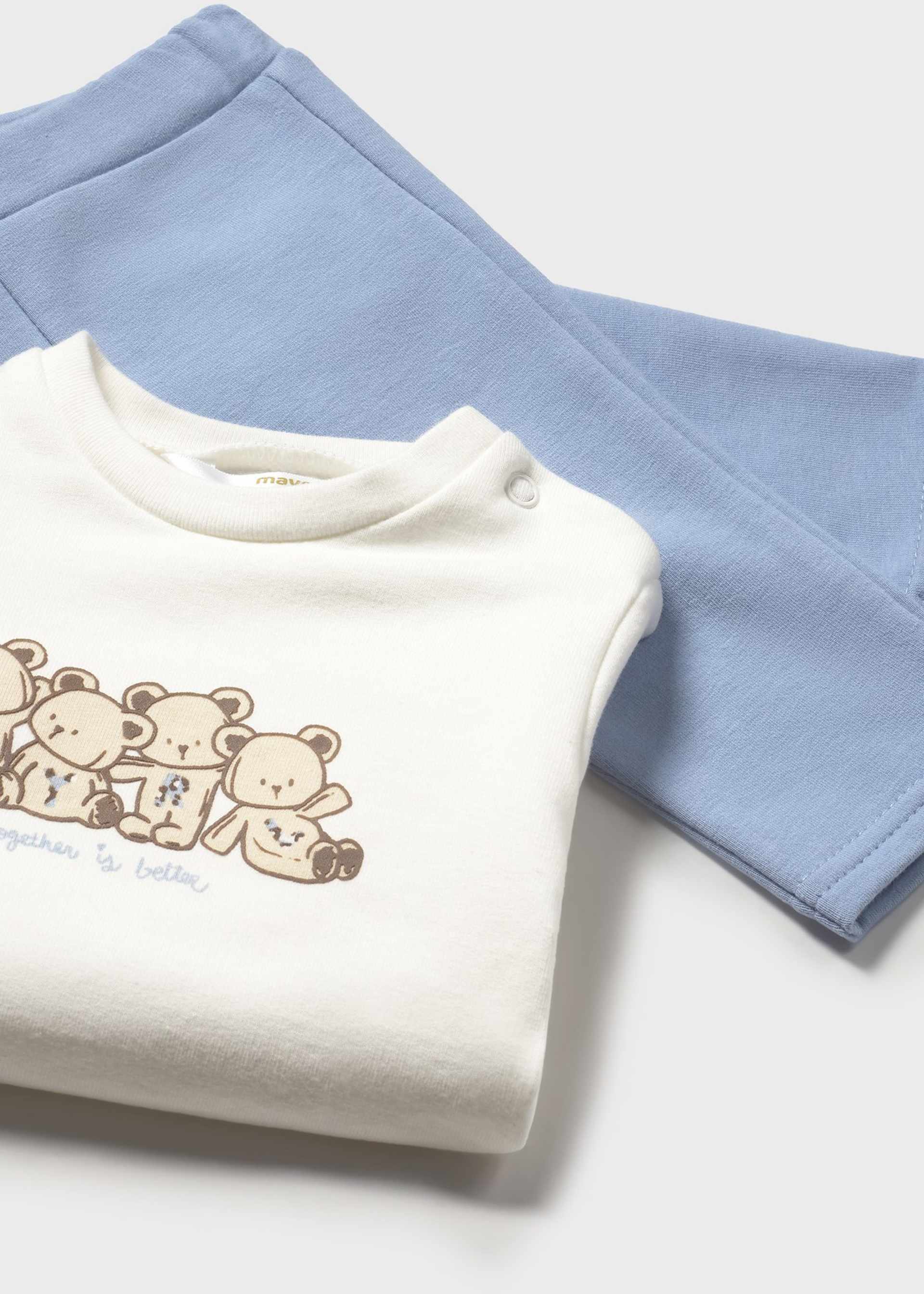 Newborn print tracksuit with gilet