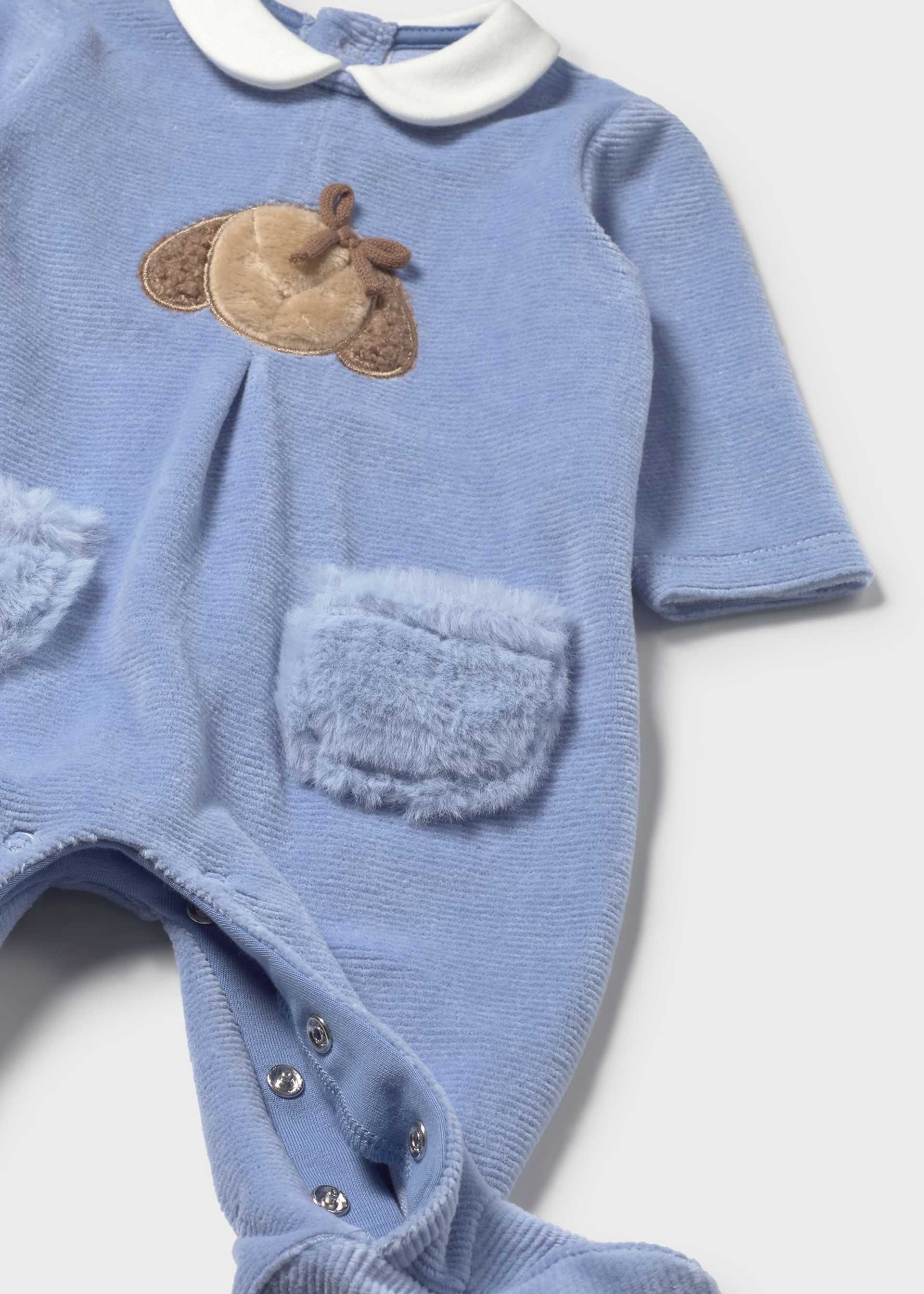 Pack 2 babygrows aveludados recém nascida