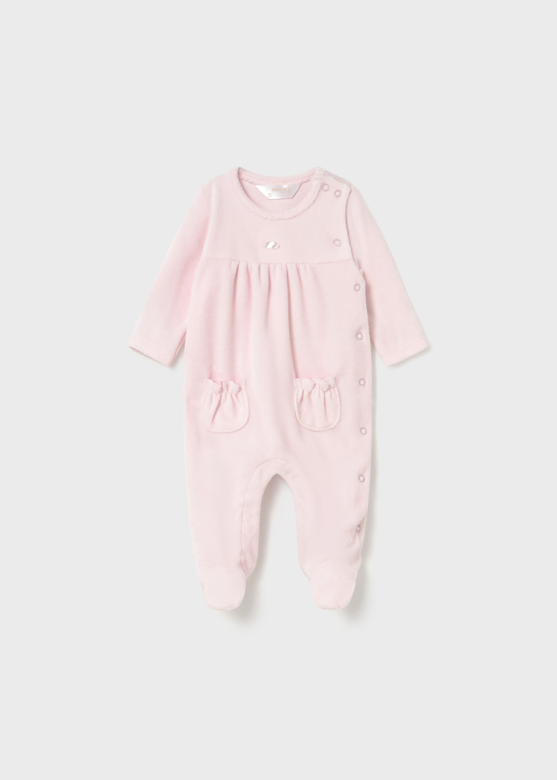 Newborn Girl 2-Piece Velour One Piece Set