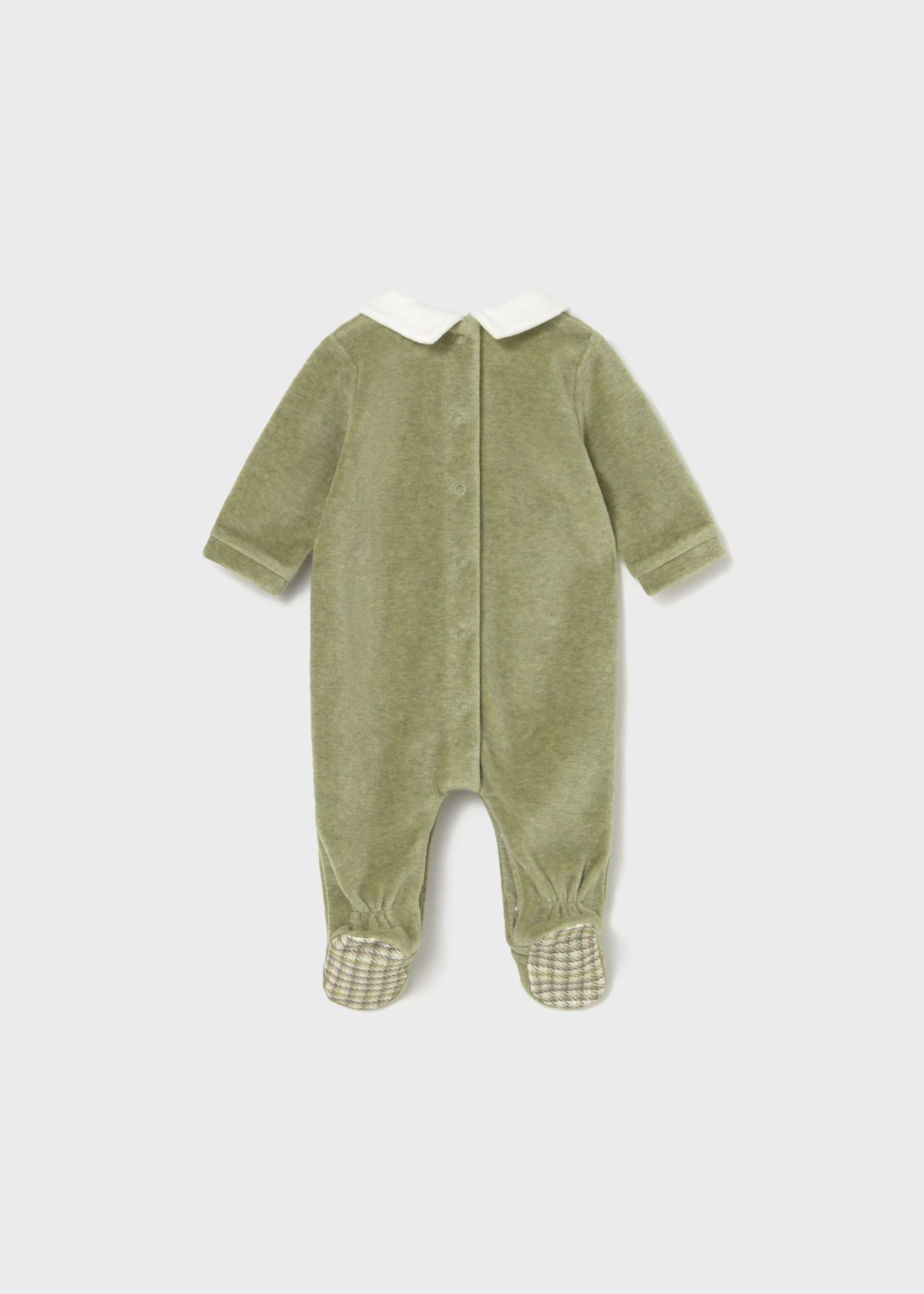 Newborn Boy Collared Velour One Piece Newborn Boy Collared Velour One Piece