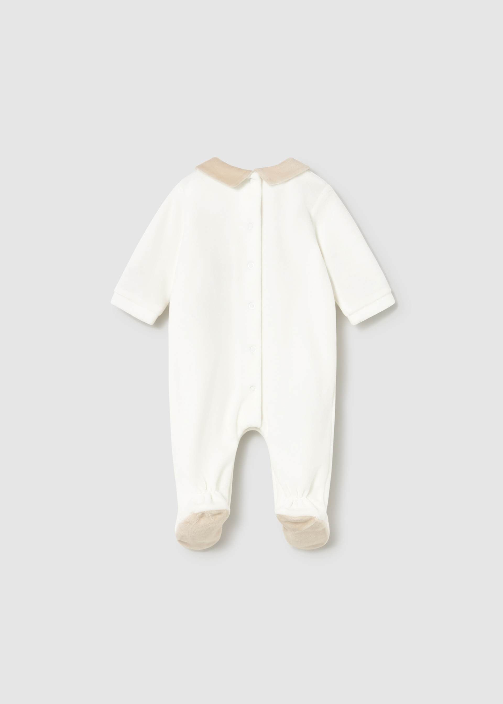 Newborn Boy Collared Velour One Piece