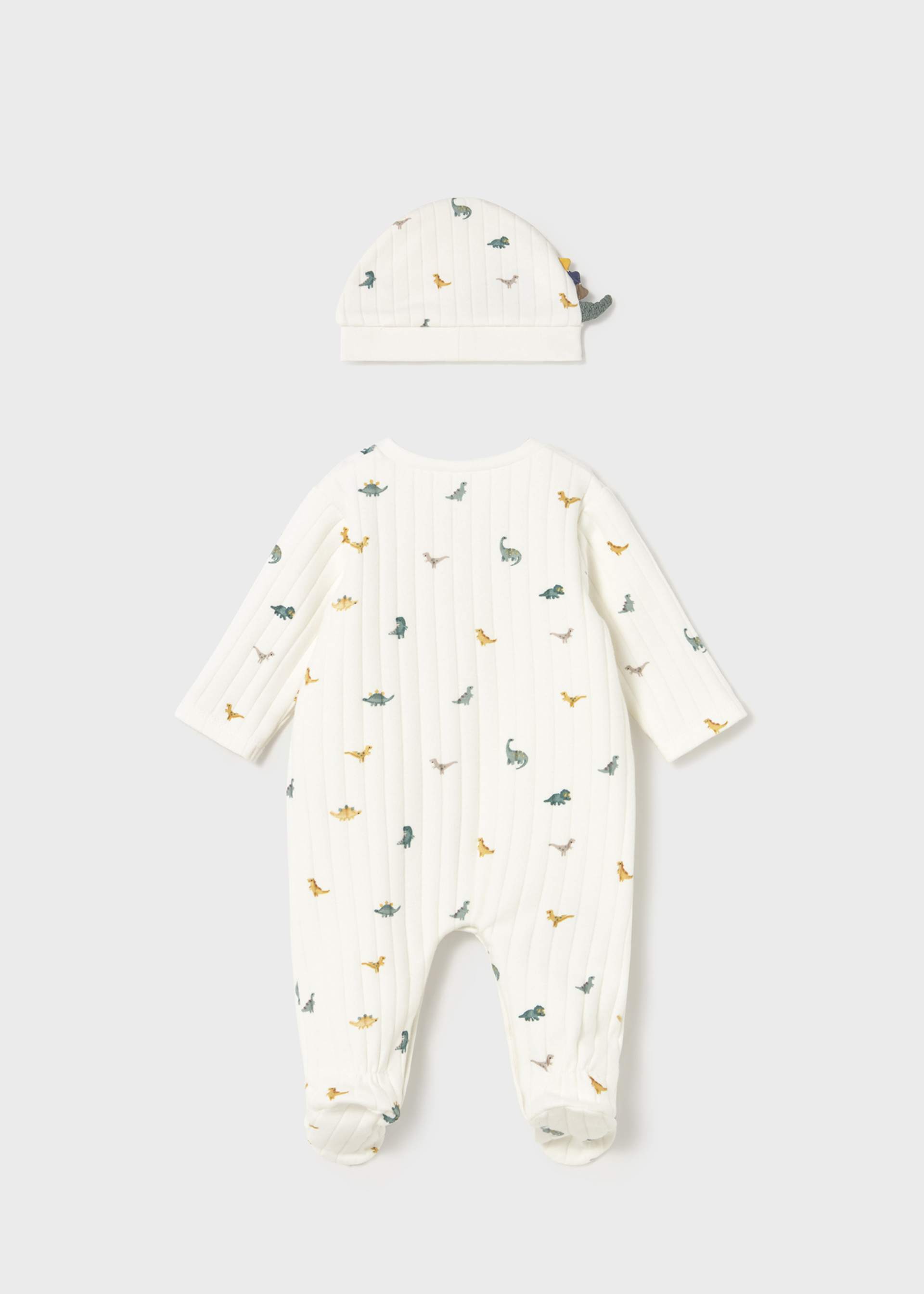 Newborn Boy Dino One Piece with Hat