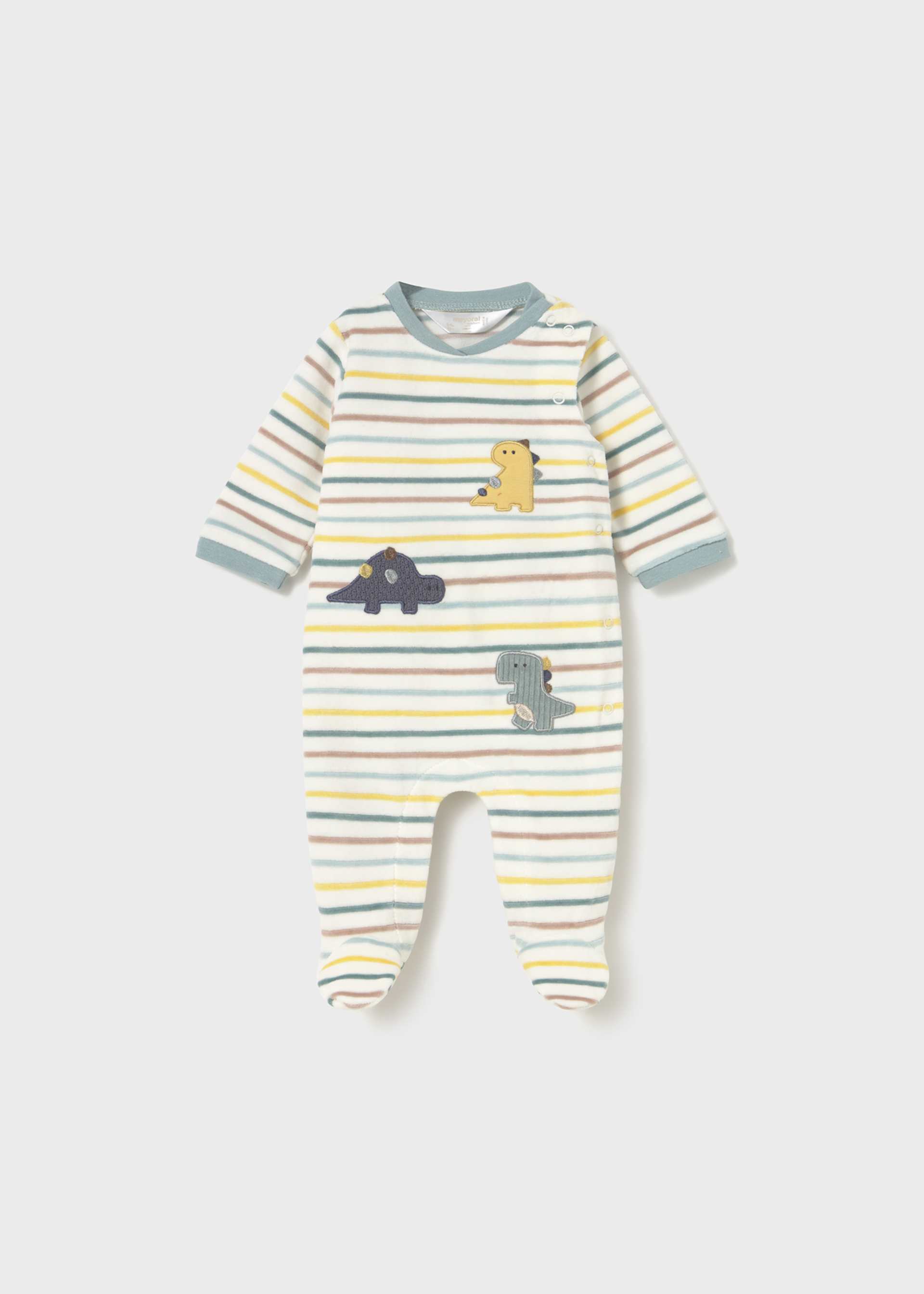 Newborn Boy Velour Striped One Piece