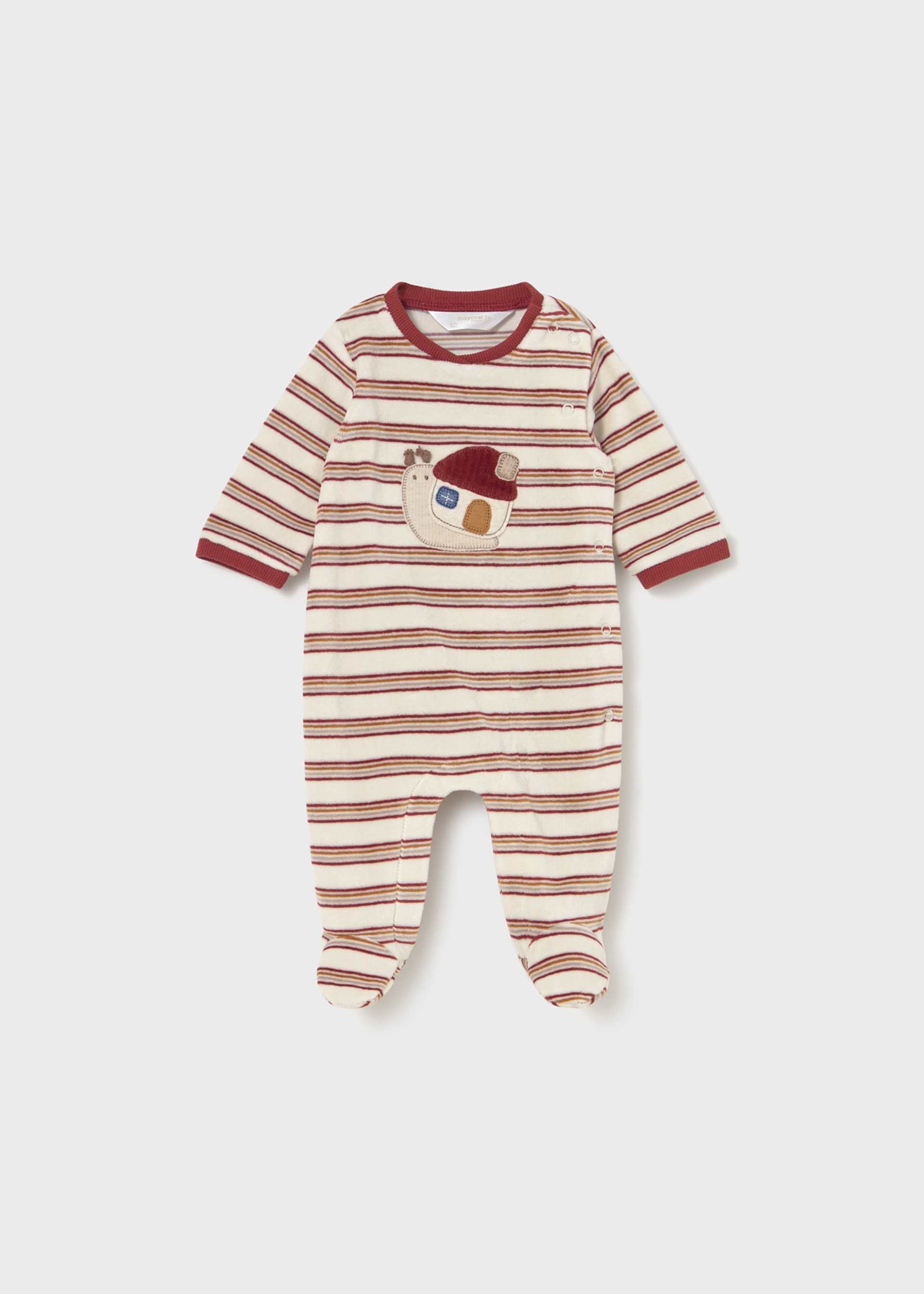 Babygrow aveludado riscas recém nascido