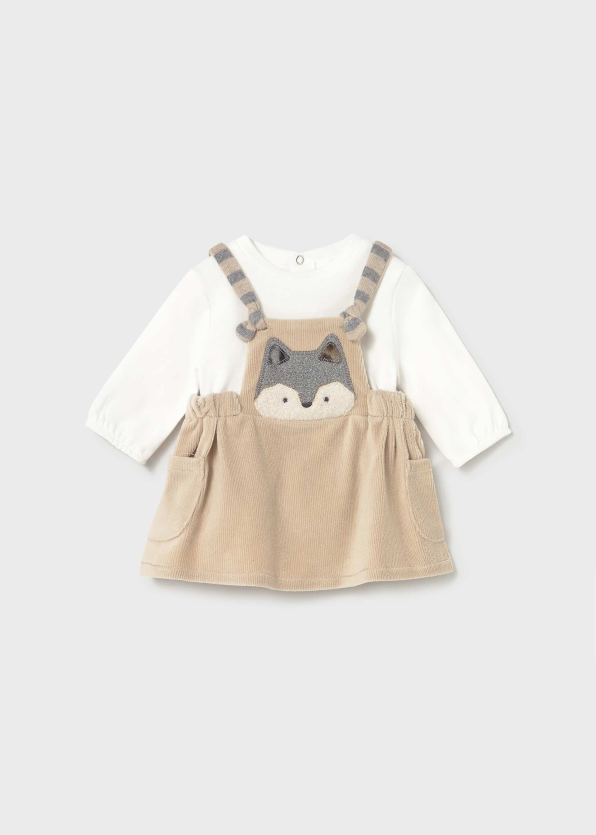 Newborn knitted corduroy skirt romper