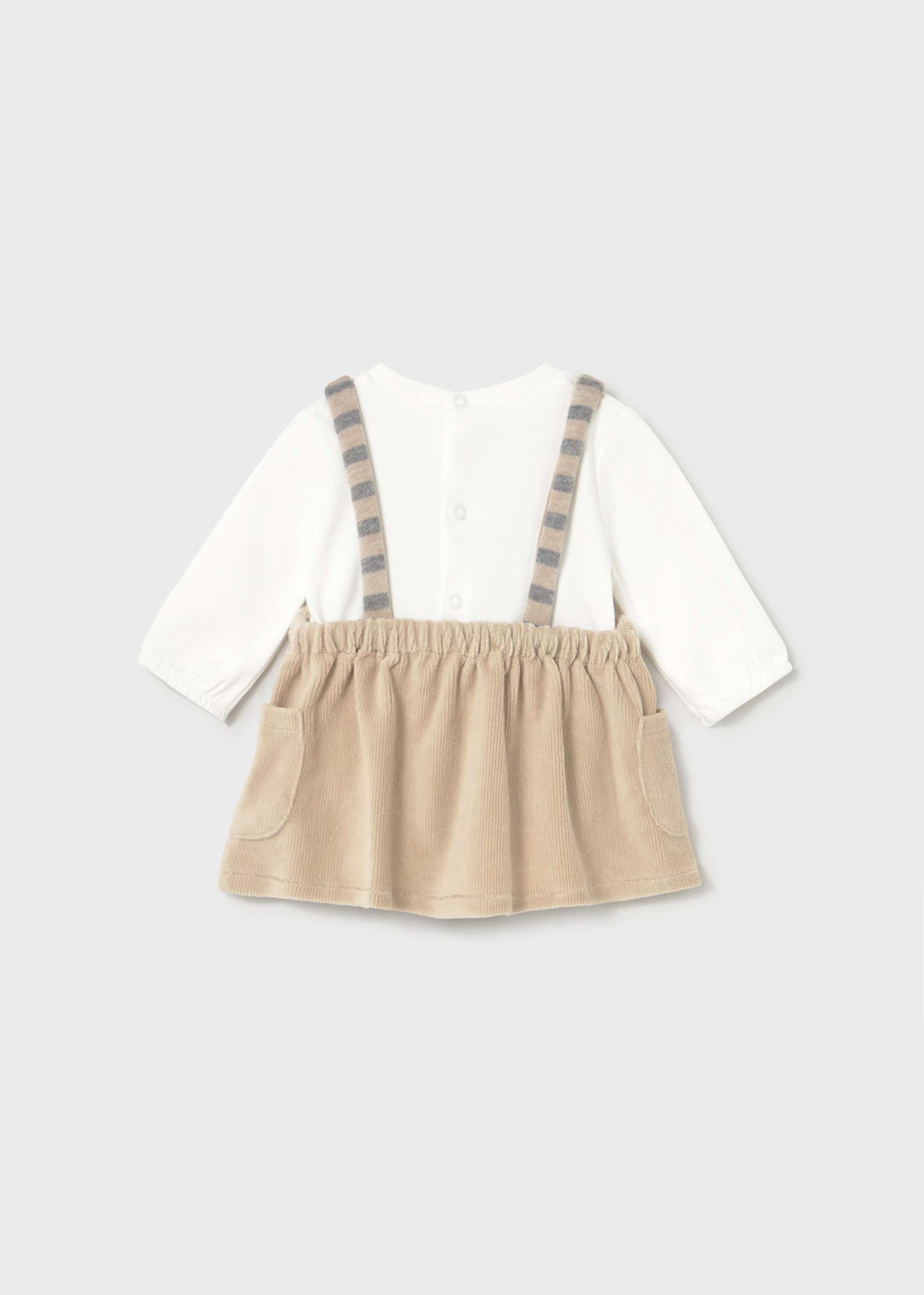 Newborn knitted corduroy skirt romper