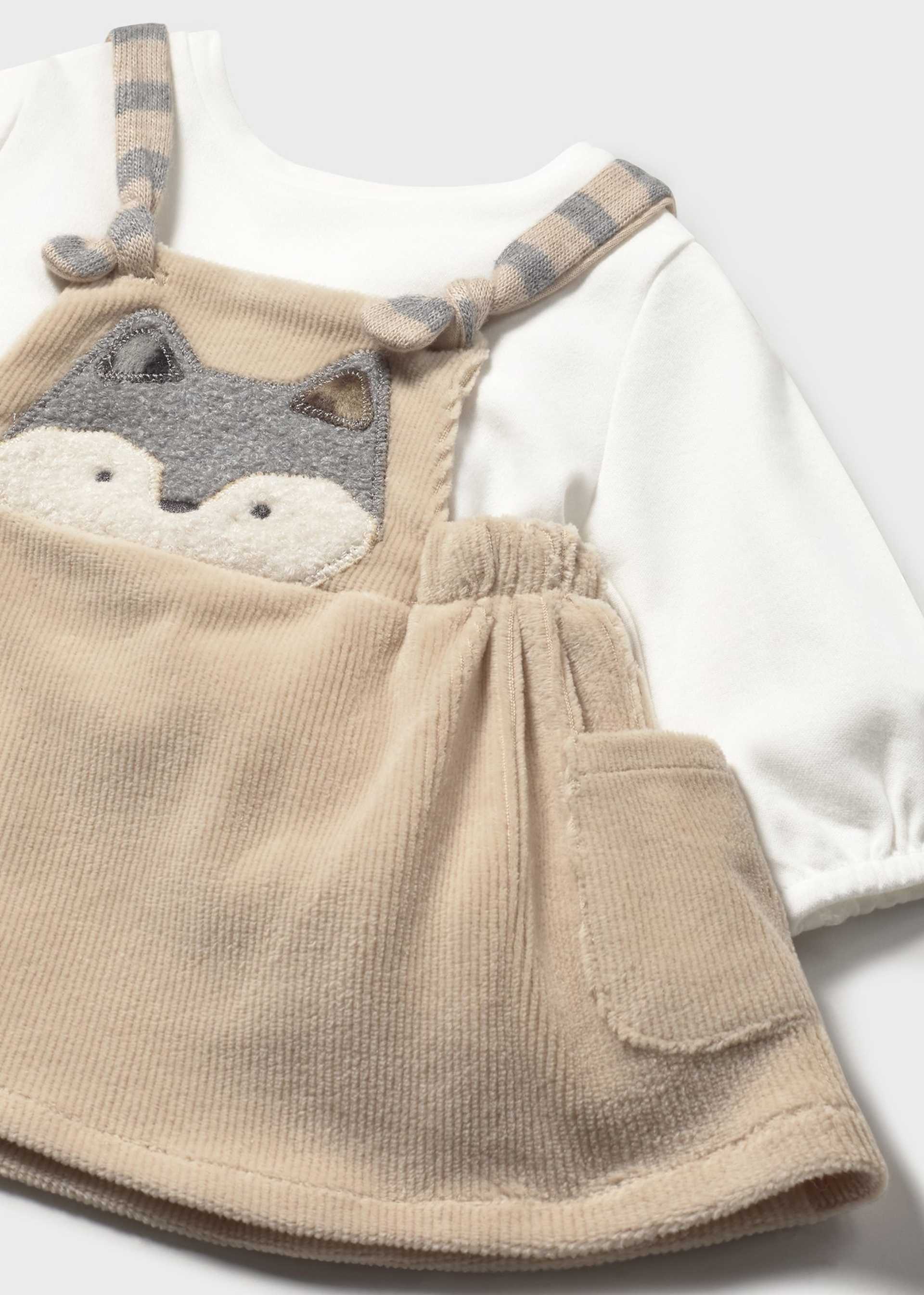 Newborn knitted corduroy skirt romper