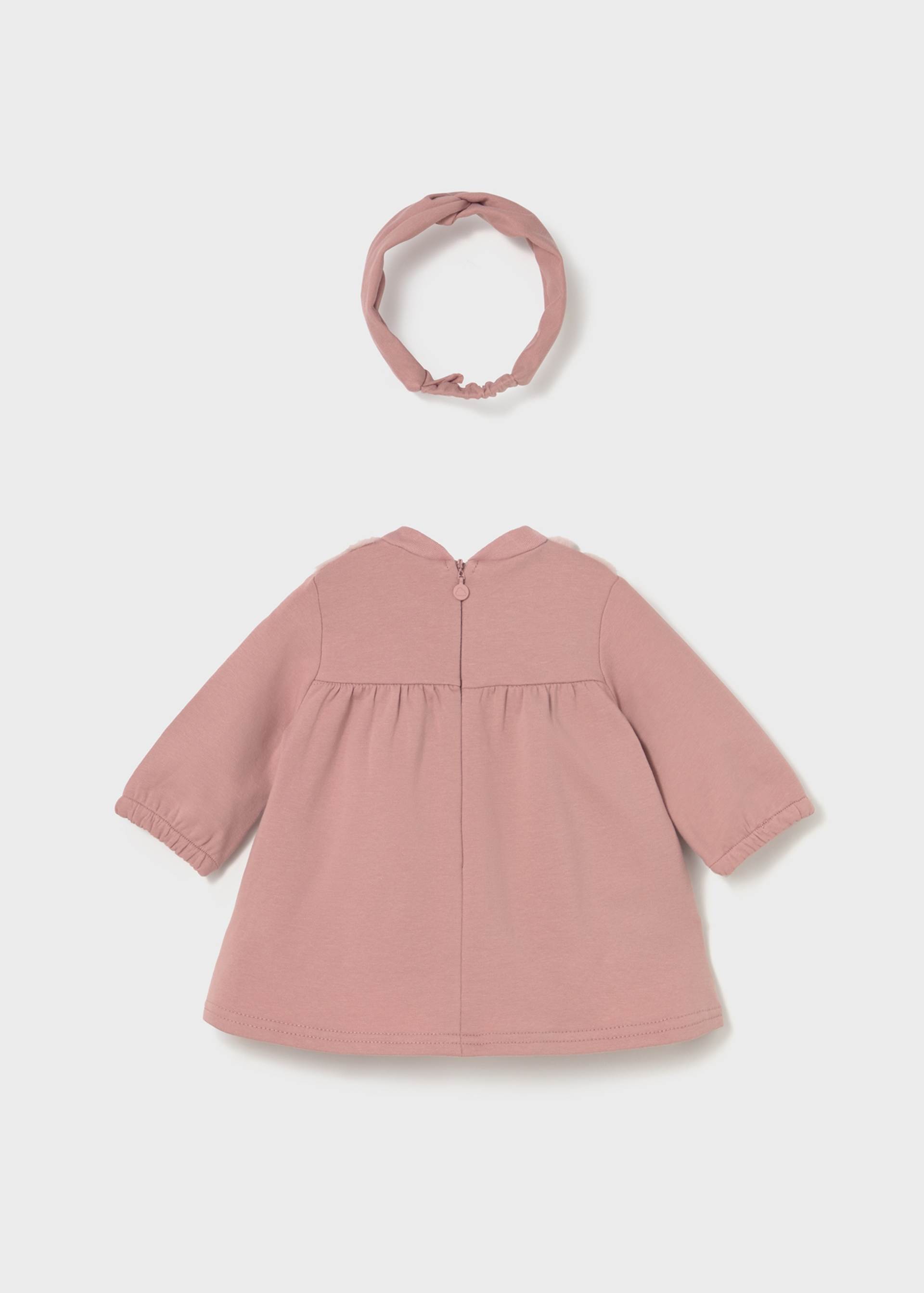 Kleid mit Täschchen und Haarband Neugeborene