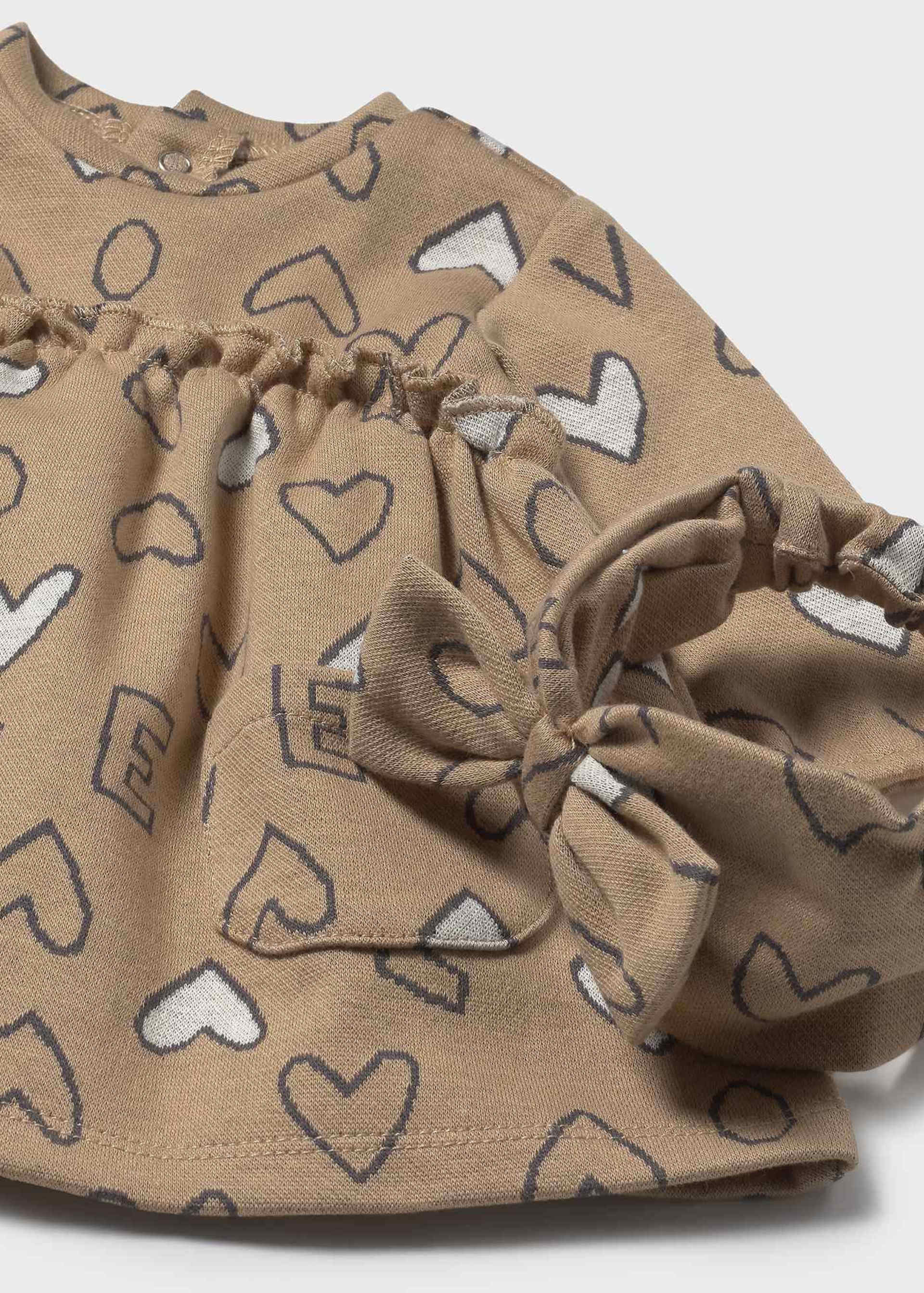 Kleid mit Haarband Jacquard Neugeborene