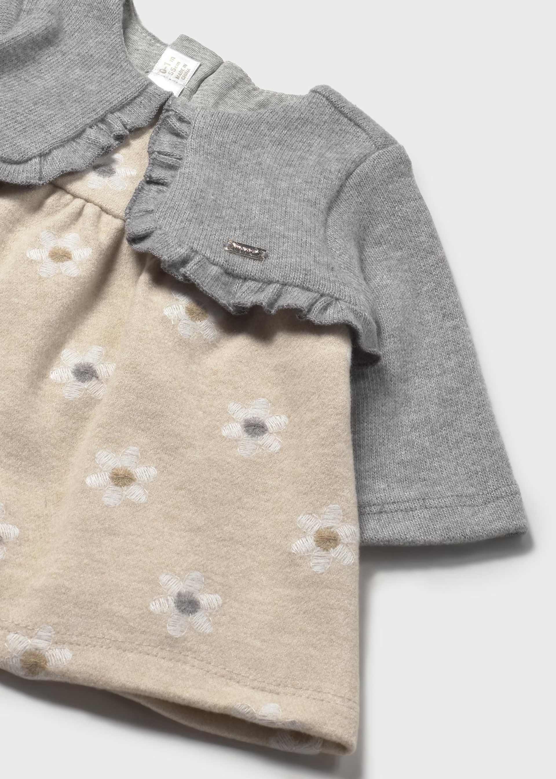 Robe avec cardigan simulé nouveau-né