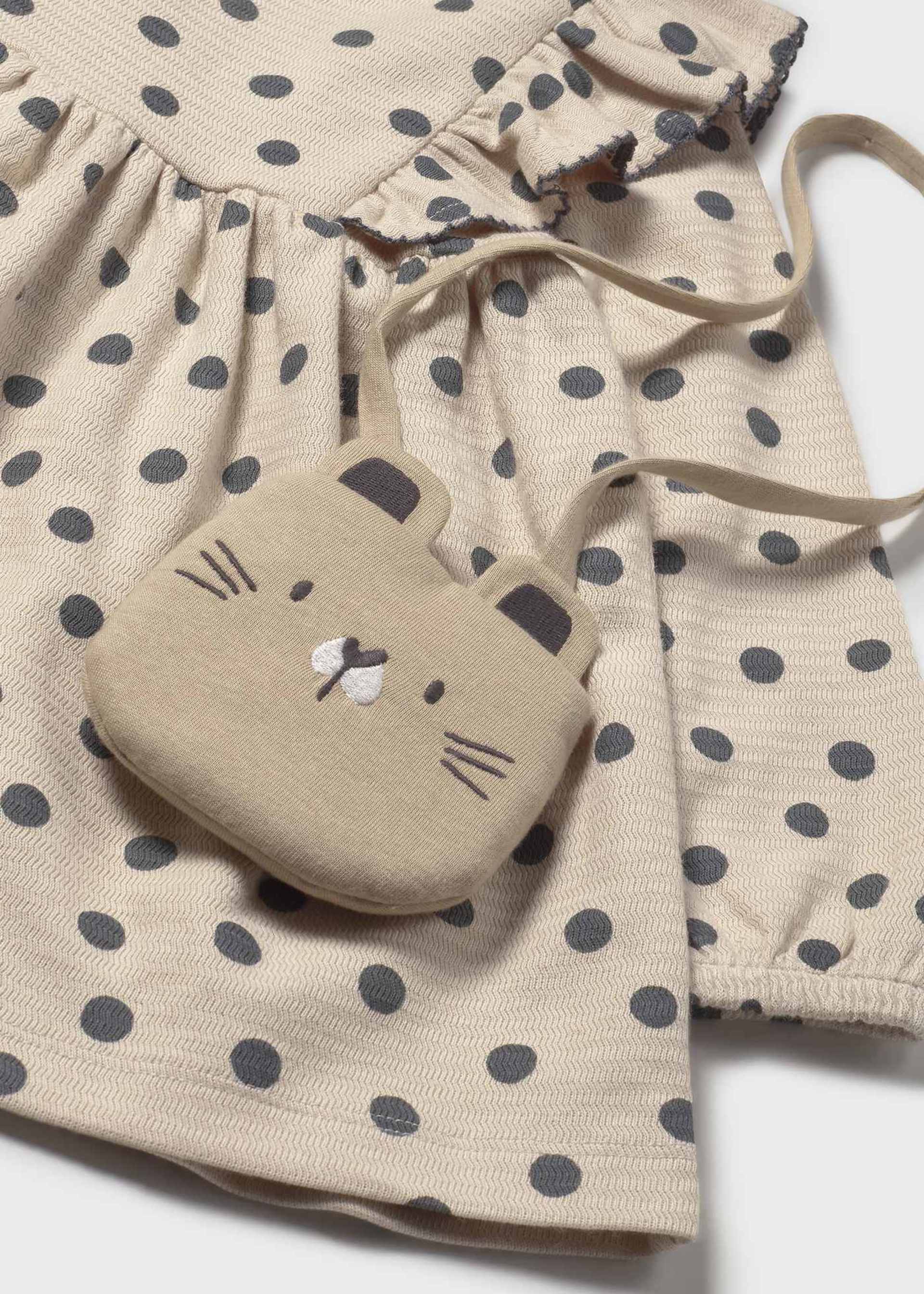 Vestido estampado com bolso bebé