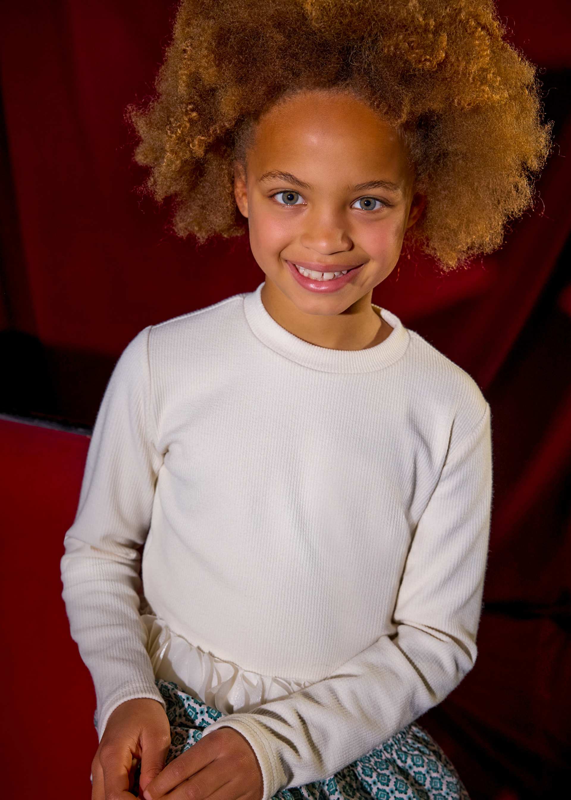 Girls ruffle hemmed T-shirt