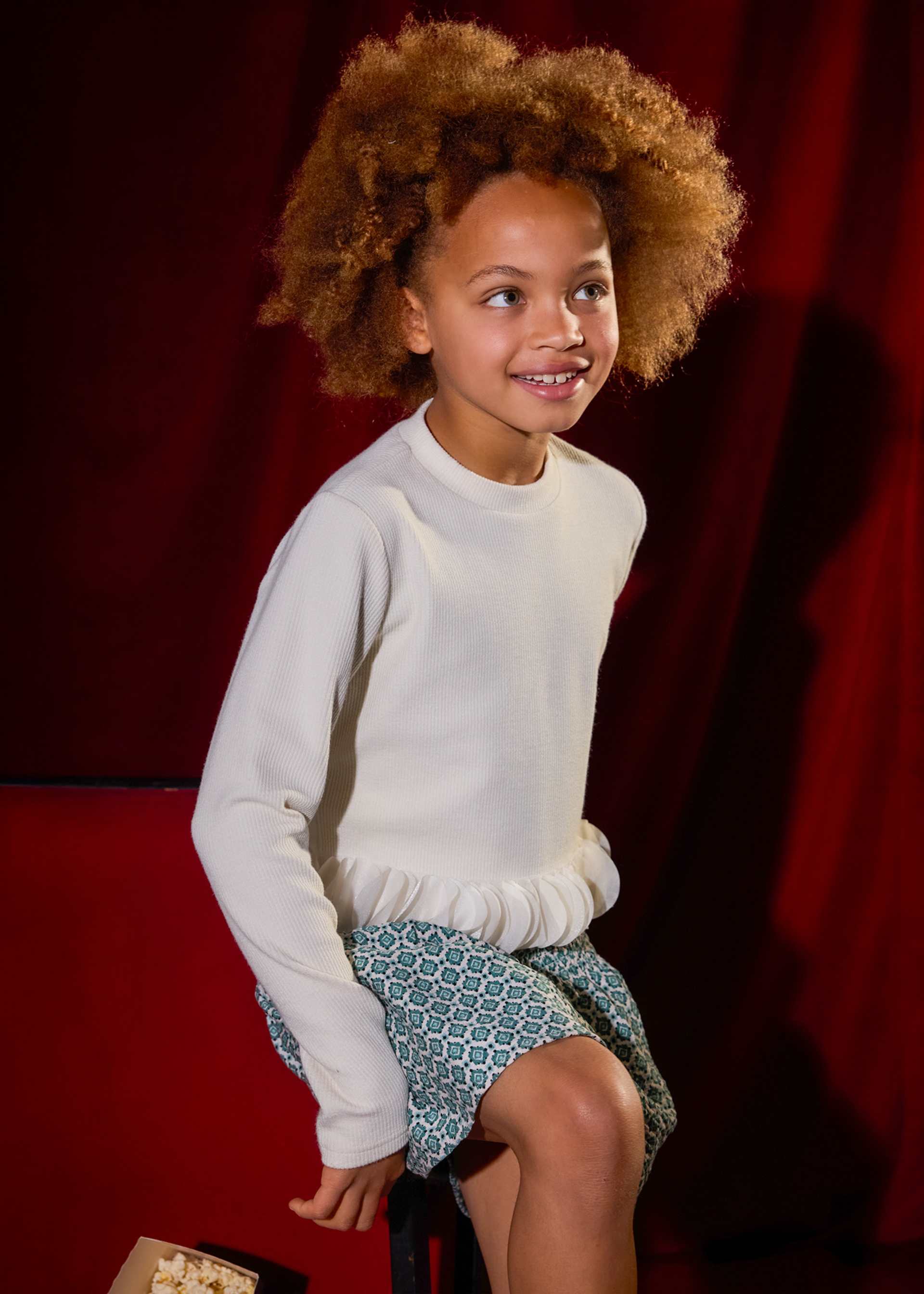 Girls ruffle hemmed T-shirt