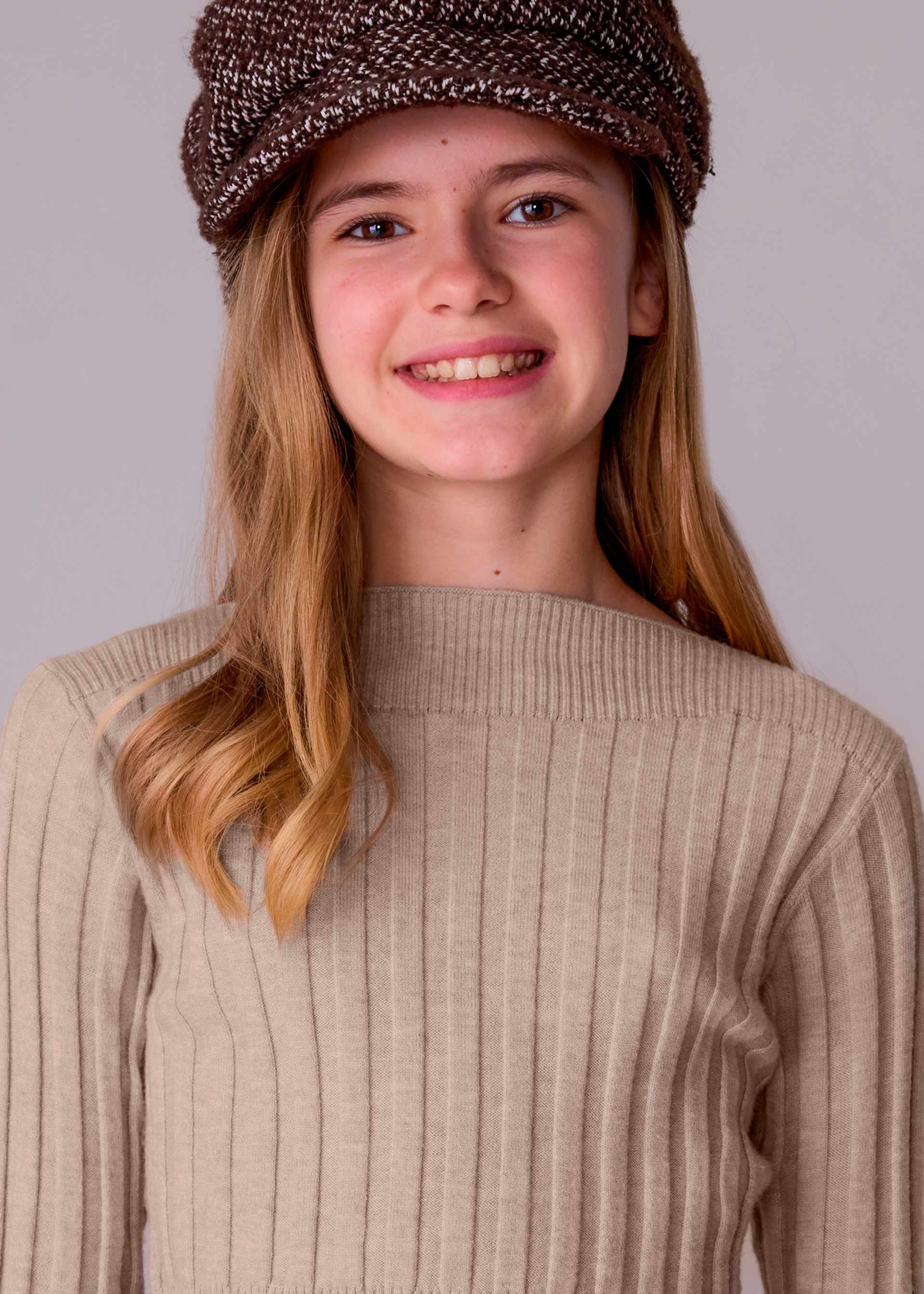 Girls detailed rib knit jumper