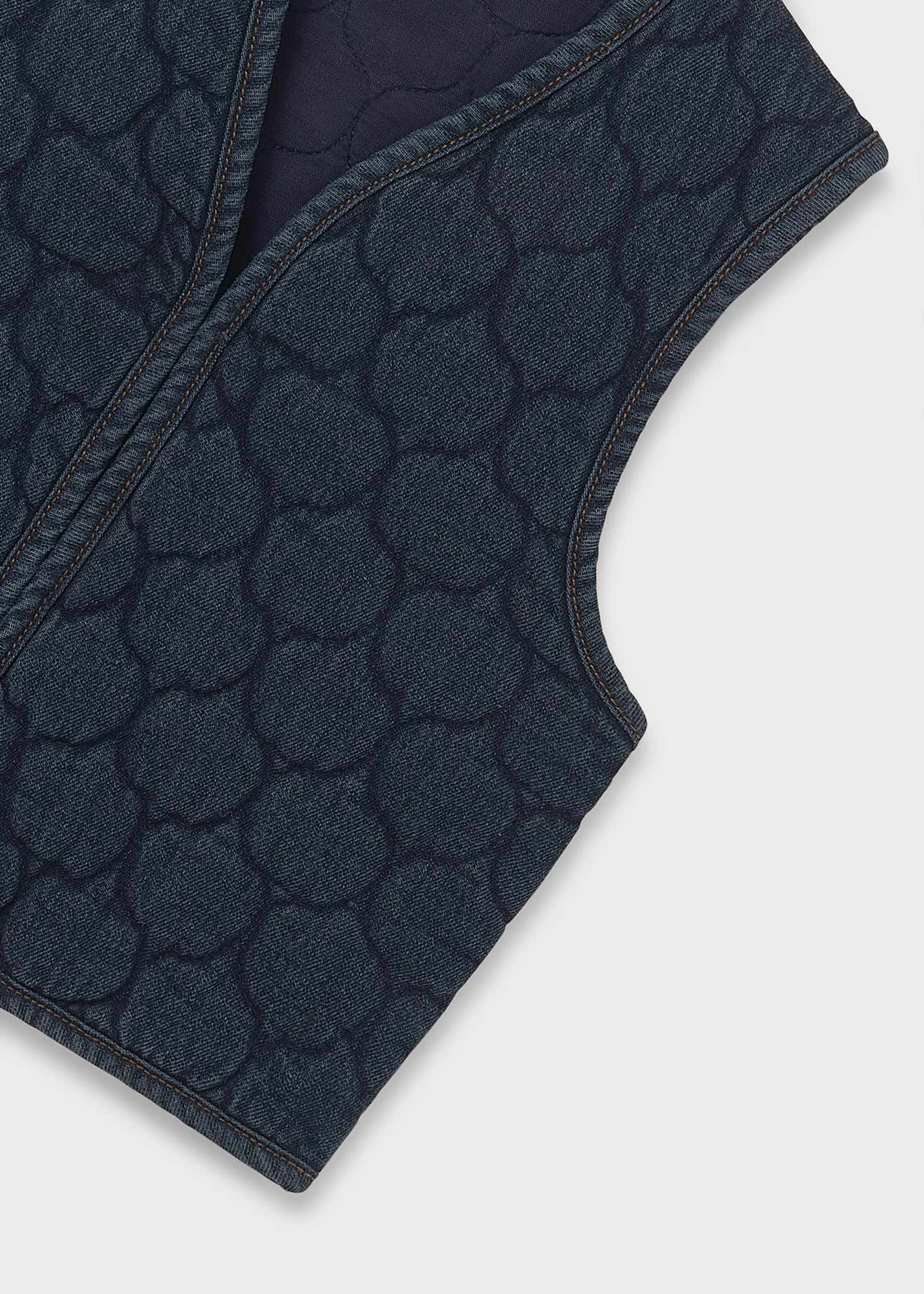 Girls quilted denim gilet