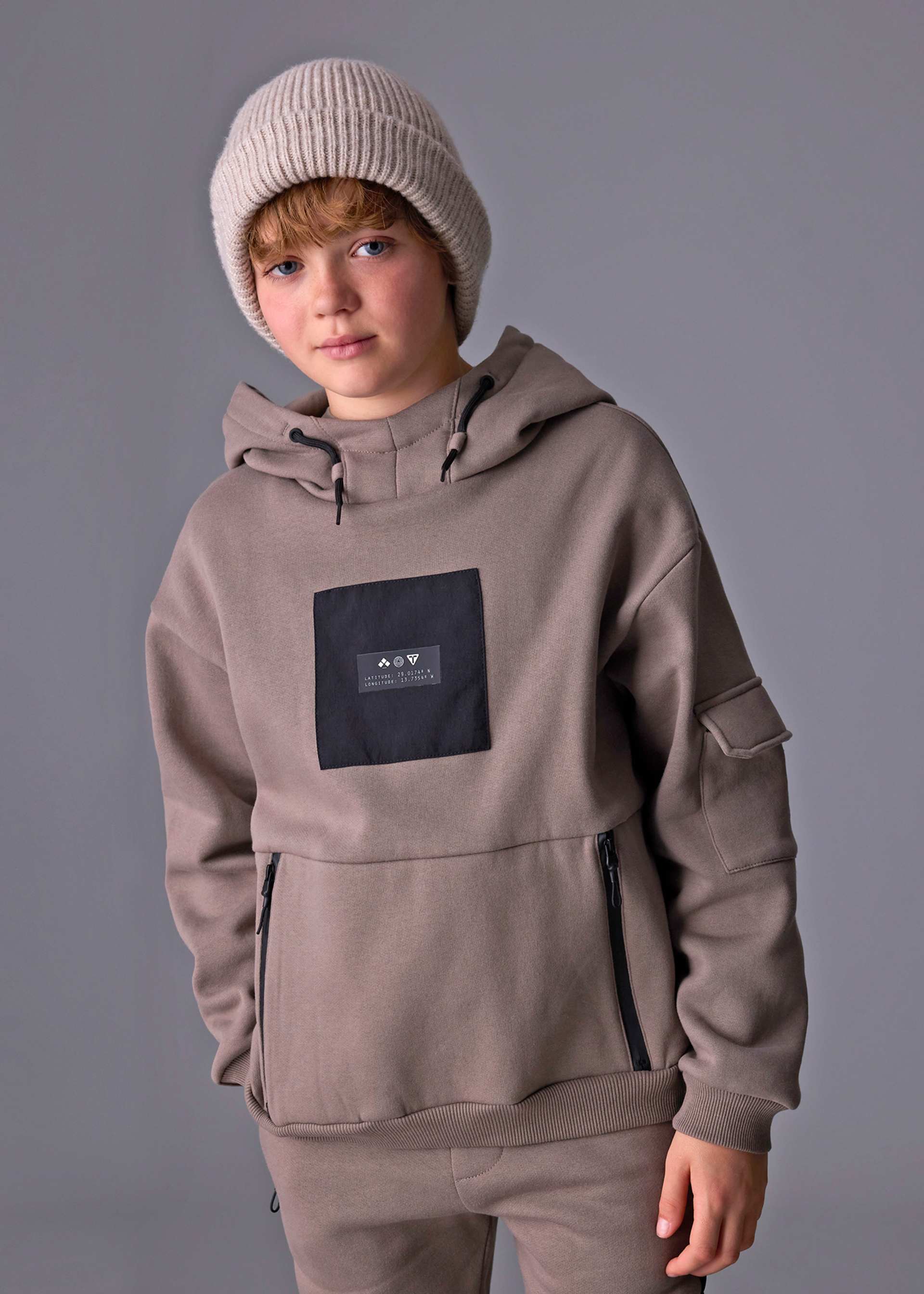 Sweatshirt Kontraste Teenager Jungen