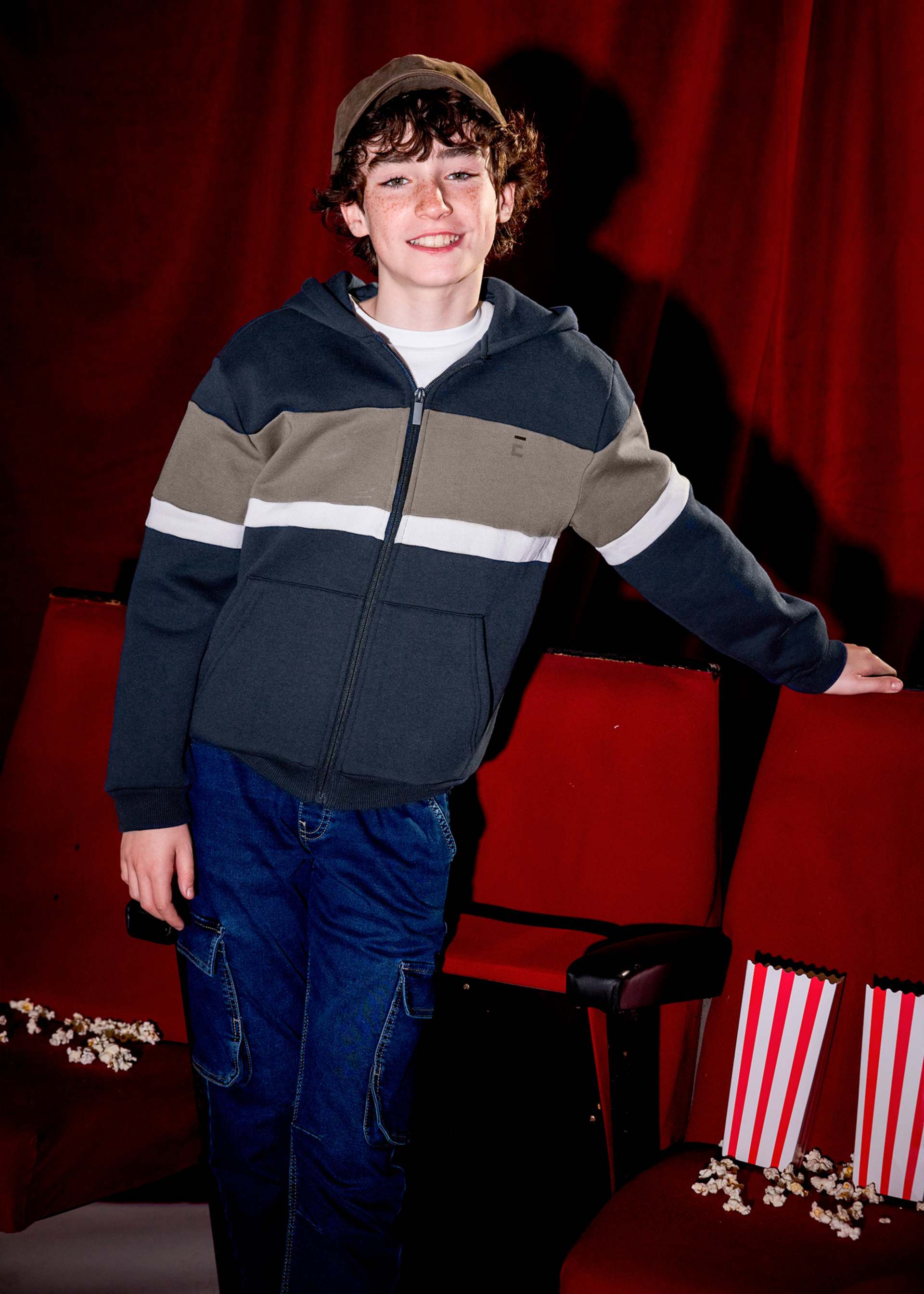 Boys zip-up banded hoody