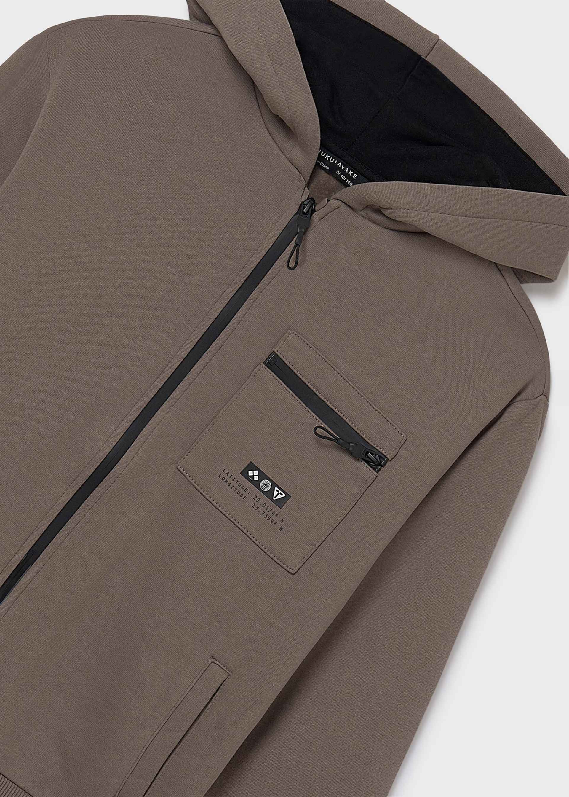 Sudadera cremallera bolsillos chico