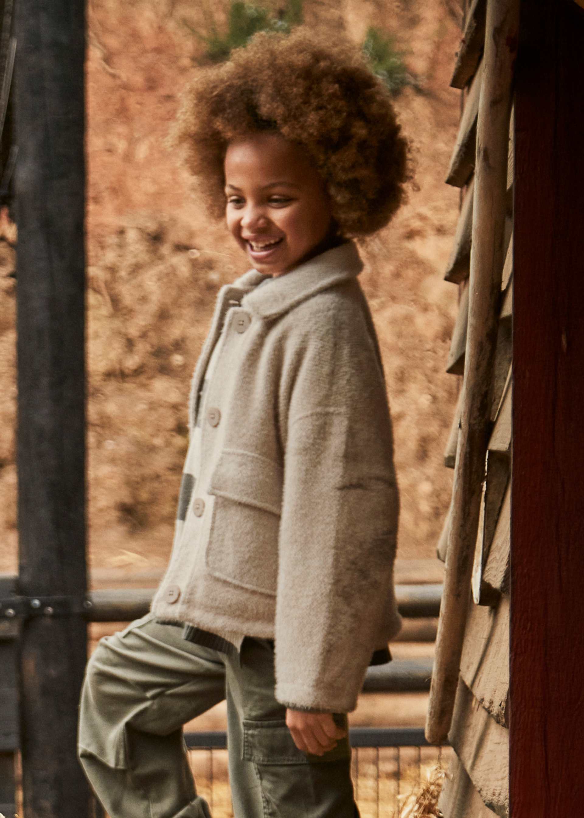 Manteau en maille fourré fille