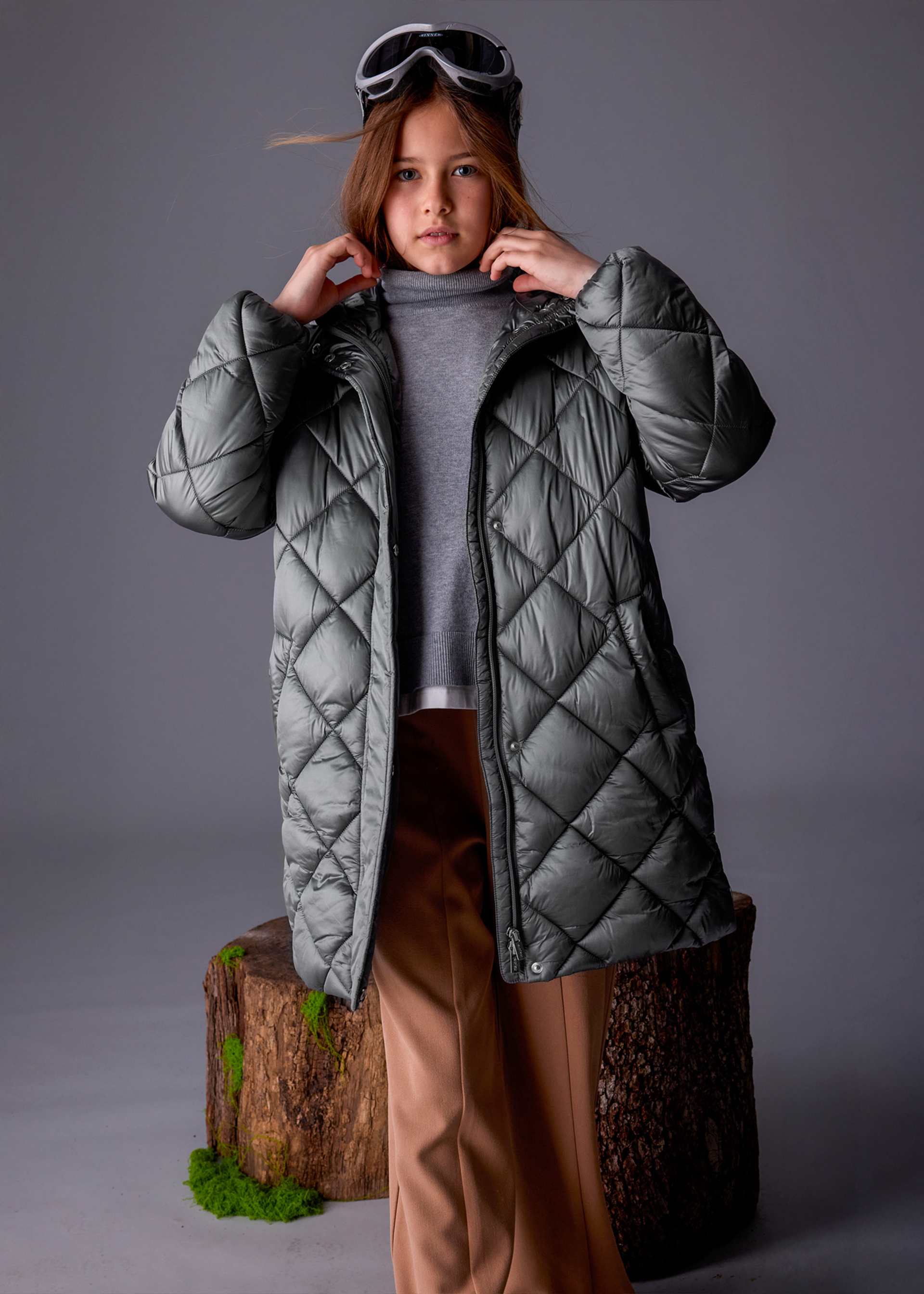 Lange Winterjacke Teenager Mädchen