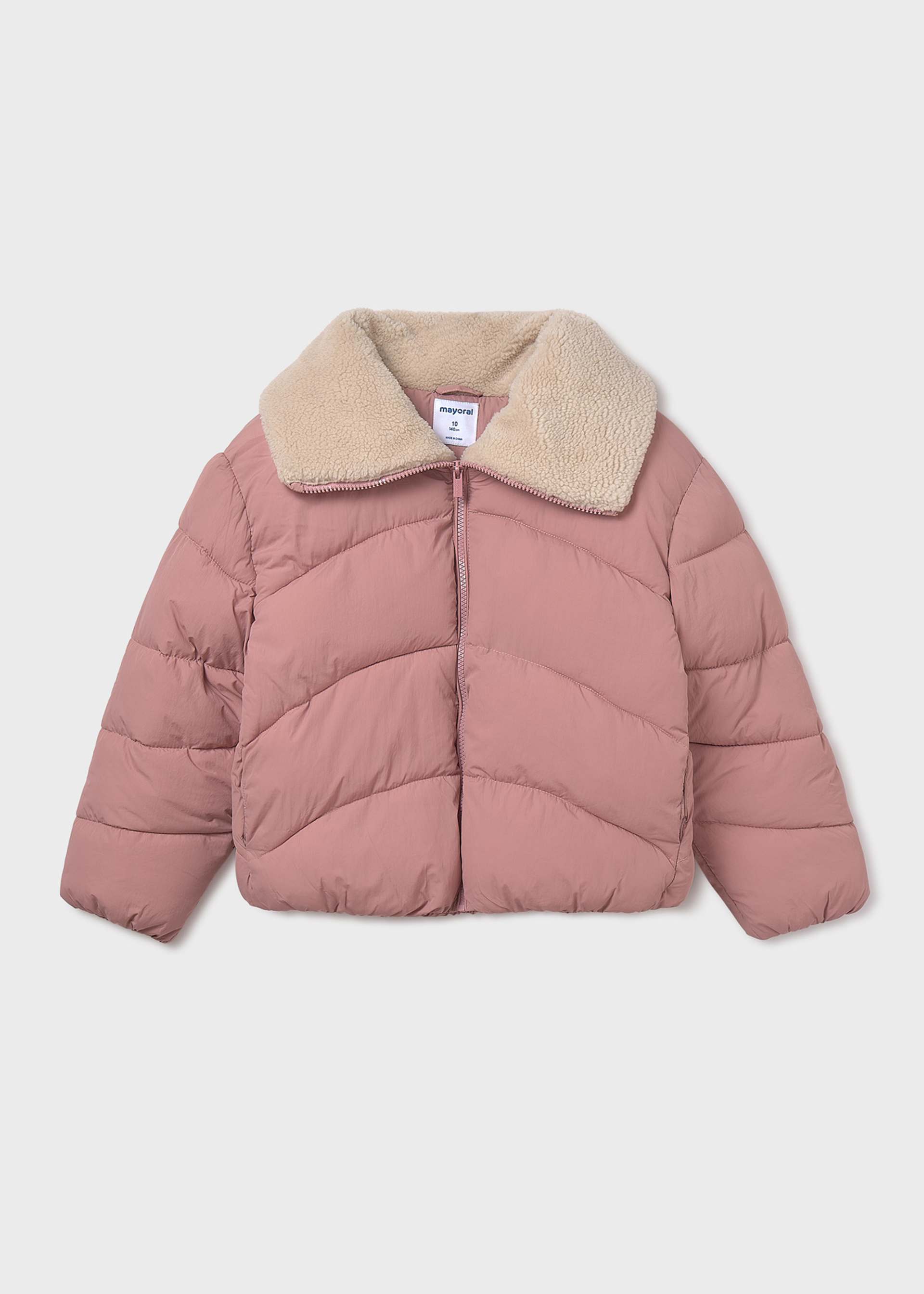 Girls coat with sheep skin collar