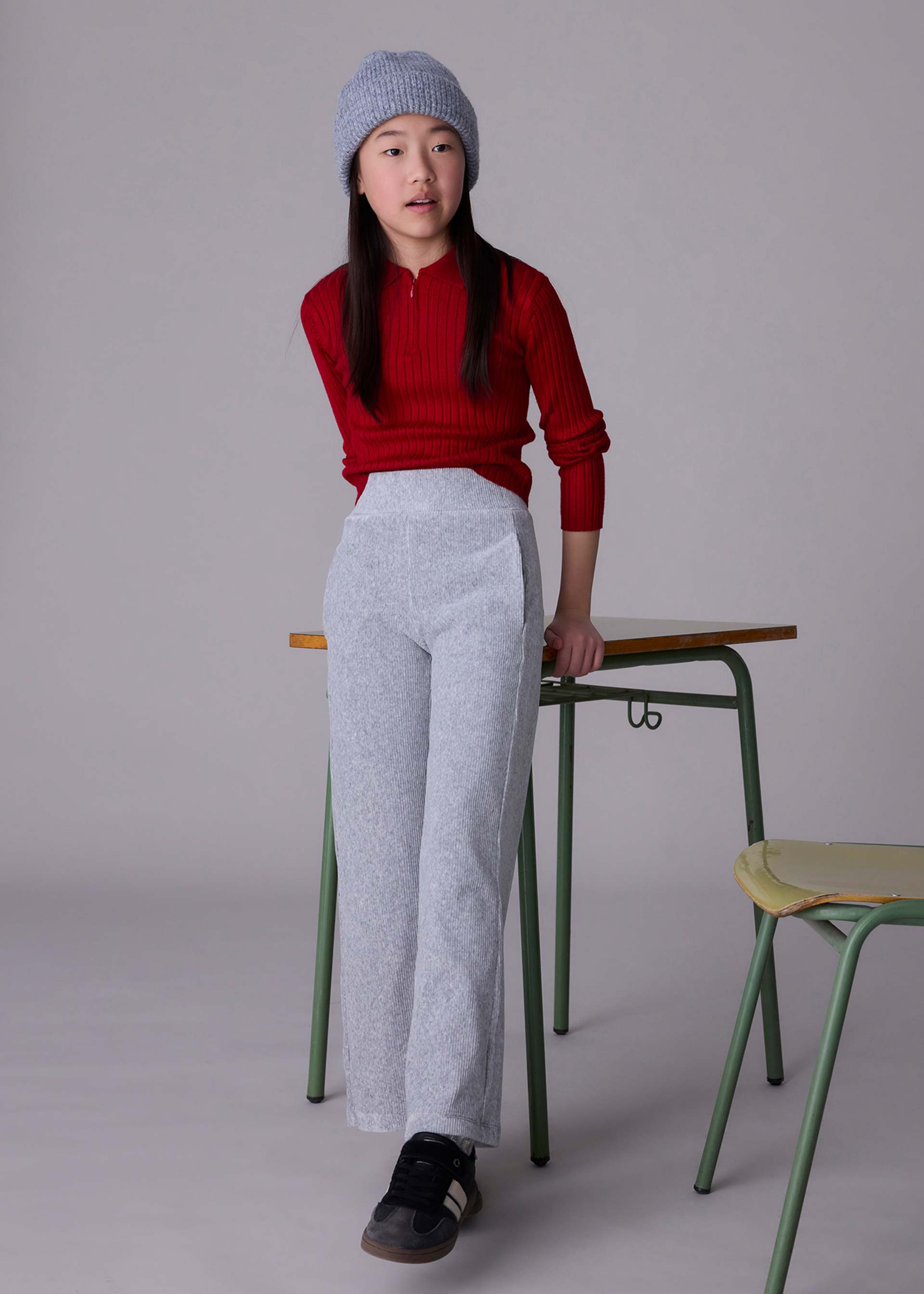 Girls corduroy knitted trousers