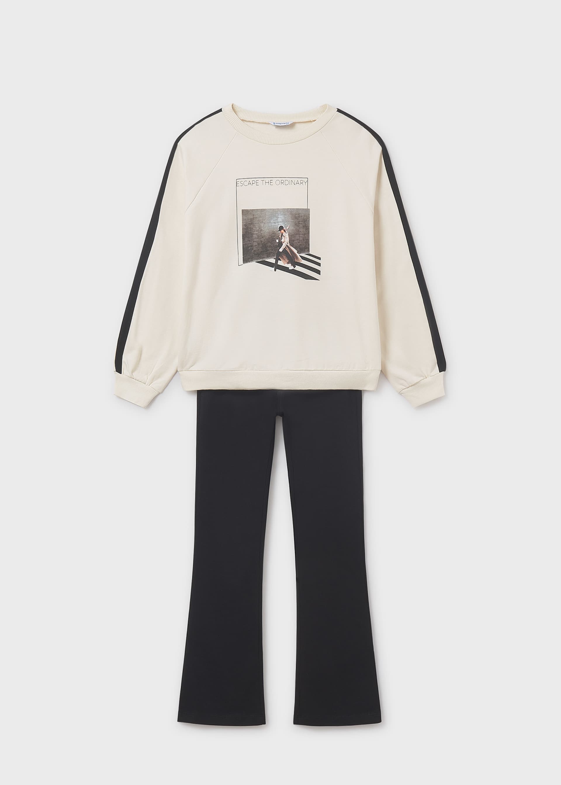 Set Leggings mit Schlag und Sweatshirt Teenager Mädchen Set Leggings mit Schlag und Sweatshirt Teenager Mädchen