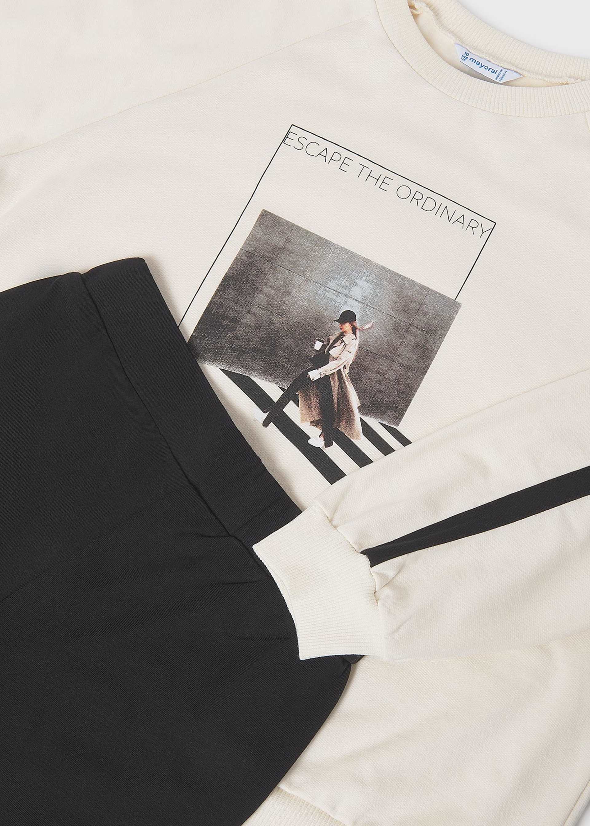 Ensemble legging évasé et sweat fille