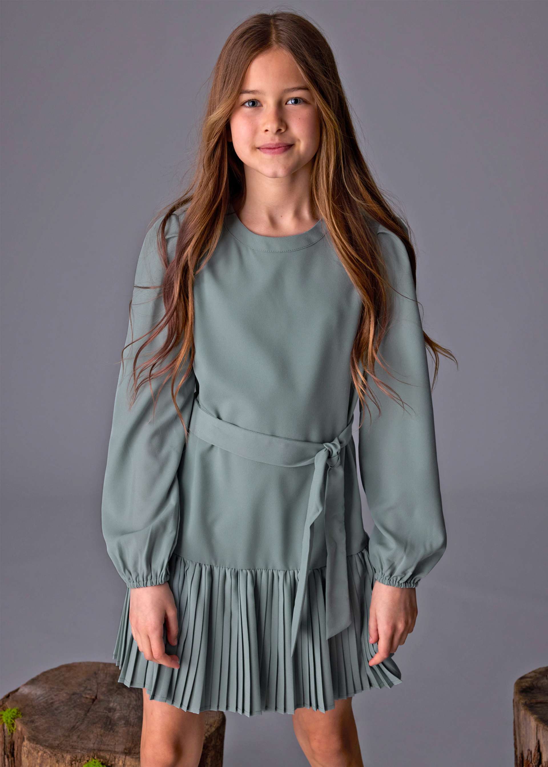 Plissekleid Crepe Teenager Mädchen