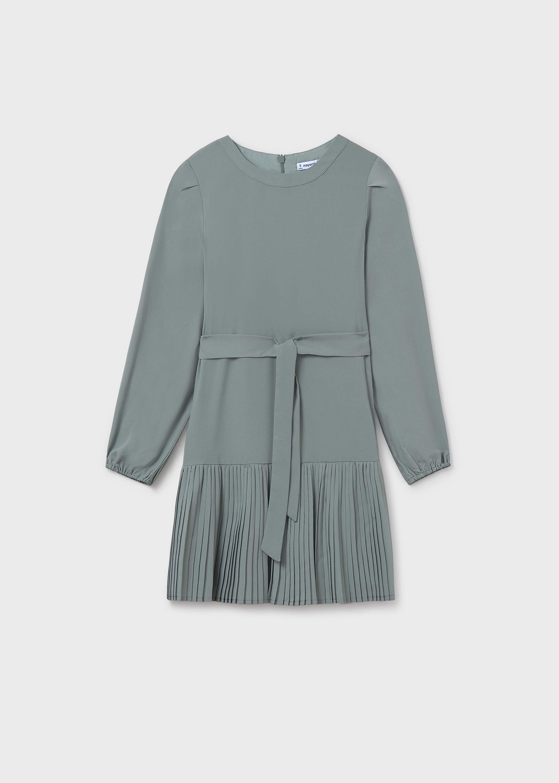 Vestido plissado crepe rapariga