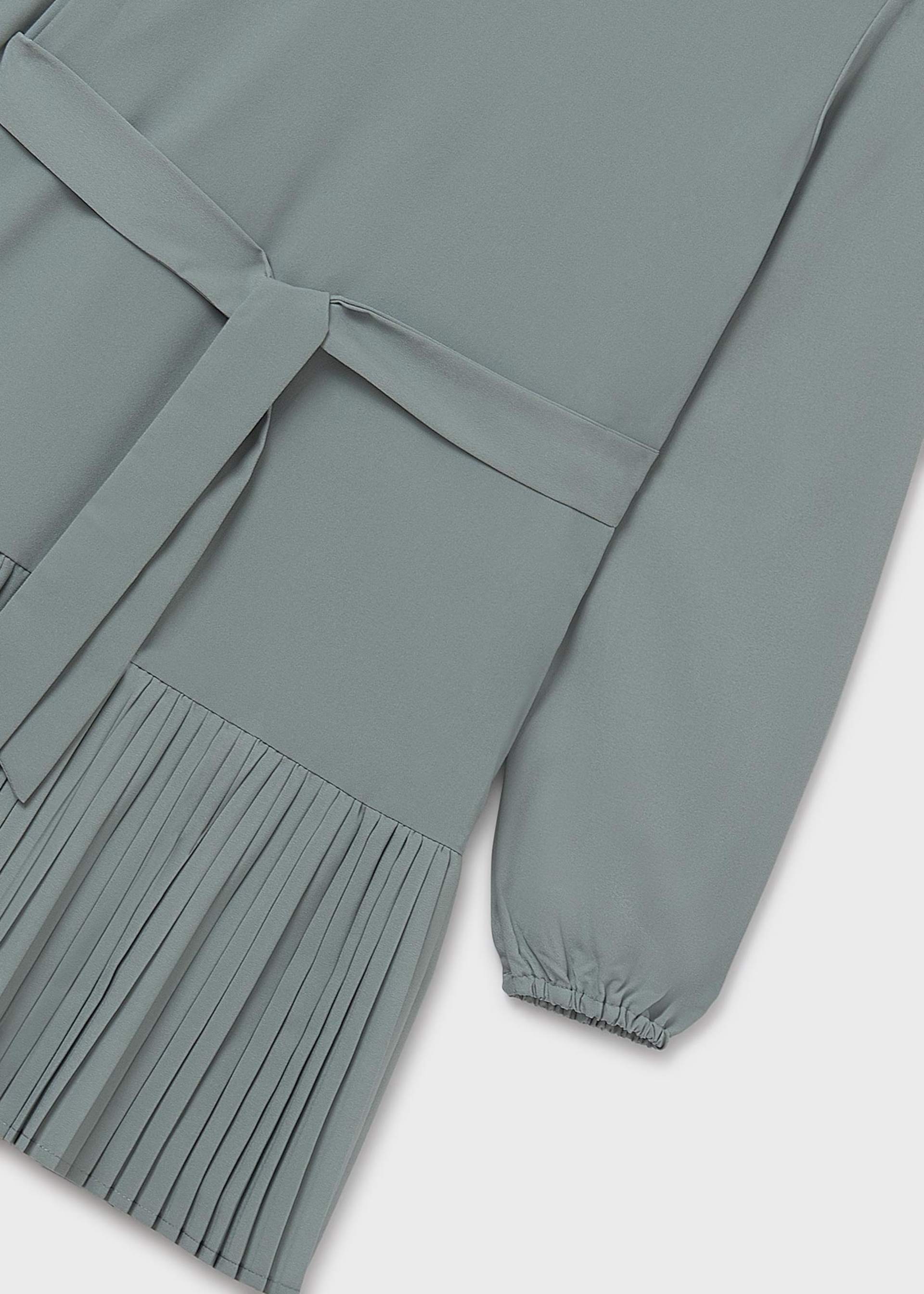 Girls pleated crepe dress